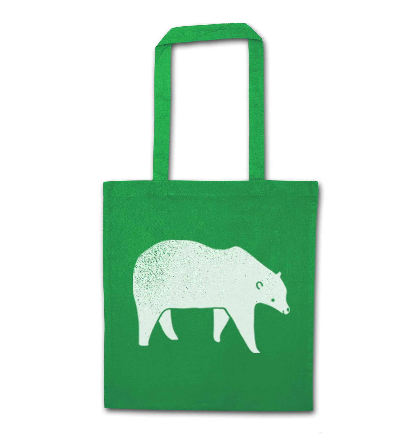 Polar Bear green tote bag