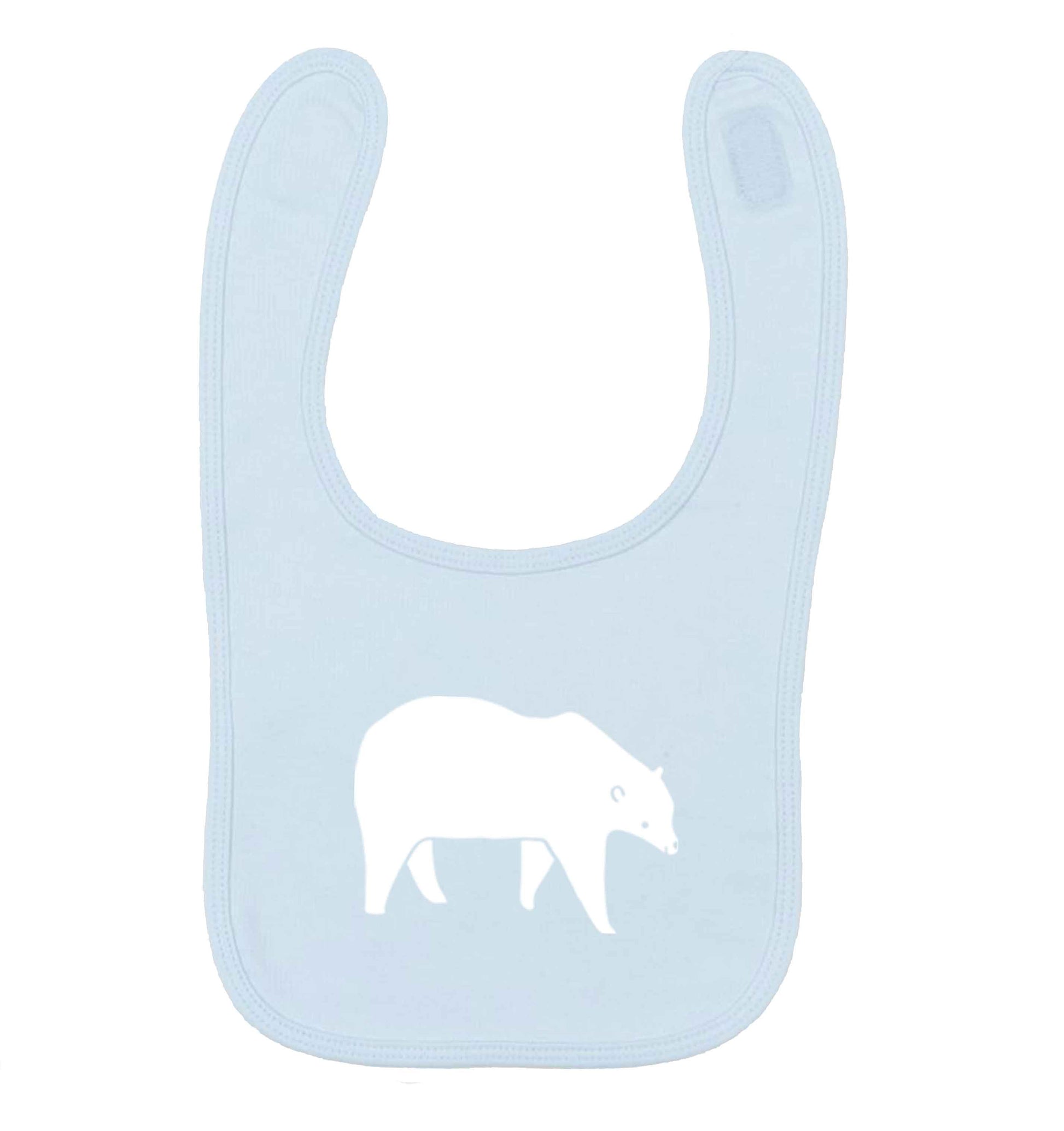 Polar Bear Kit pale blue baby bib