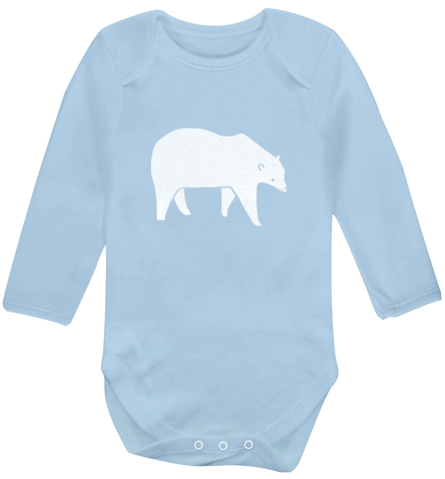 Polar Bear Kit baby vest long sleeved pale blue 6-12 months