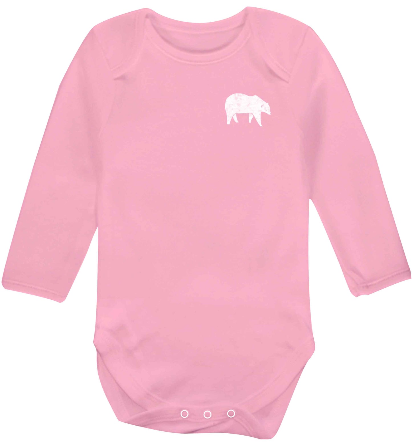 Polar Bear Kit baby vest long sleeved pale pink 6-12 months
