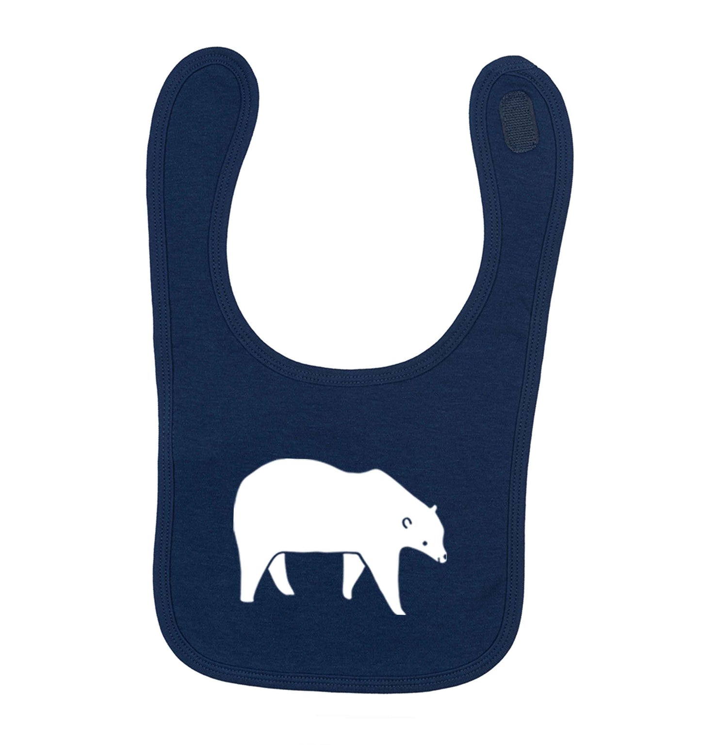 Polar Bear Kit navy baby bib