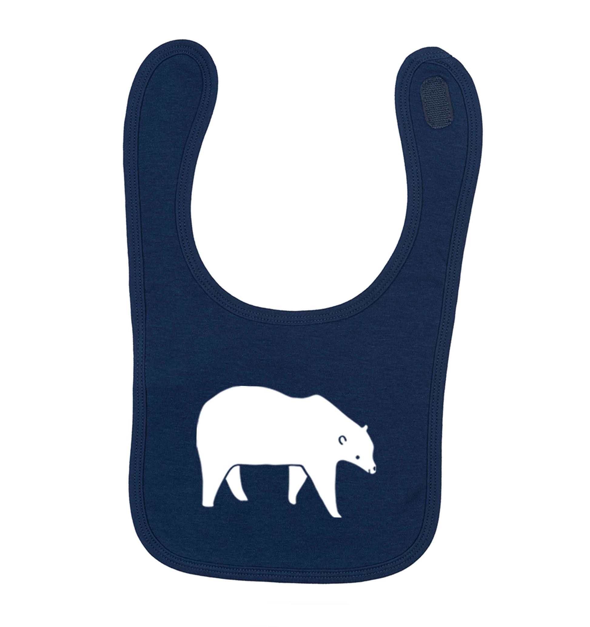 Polar Bear Kit navy baby bib