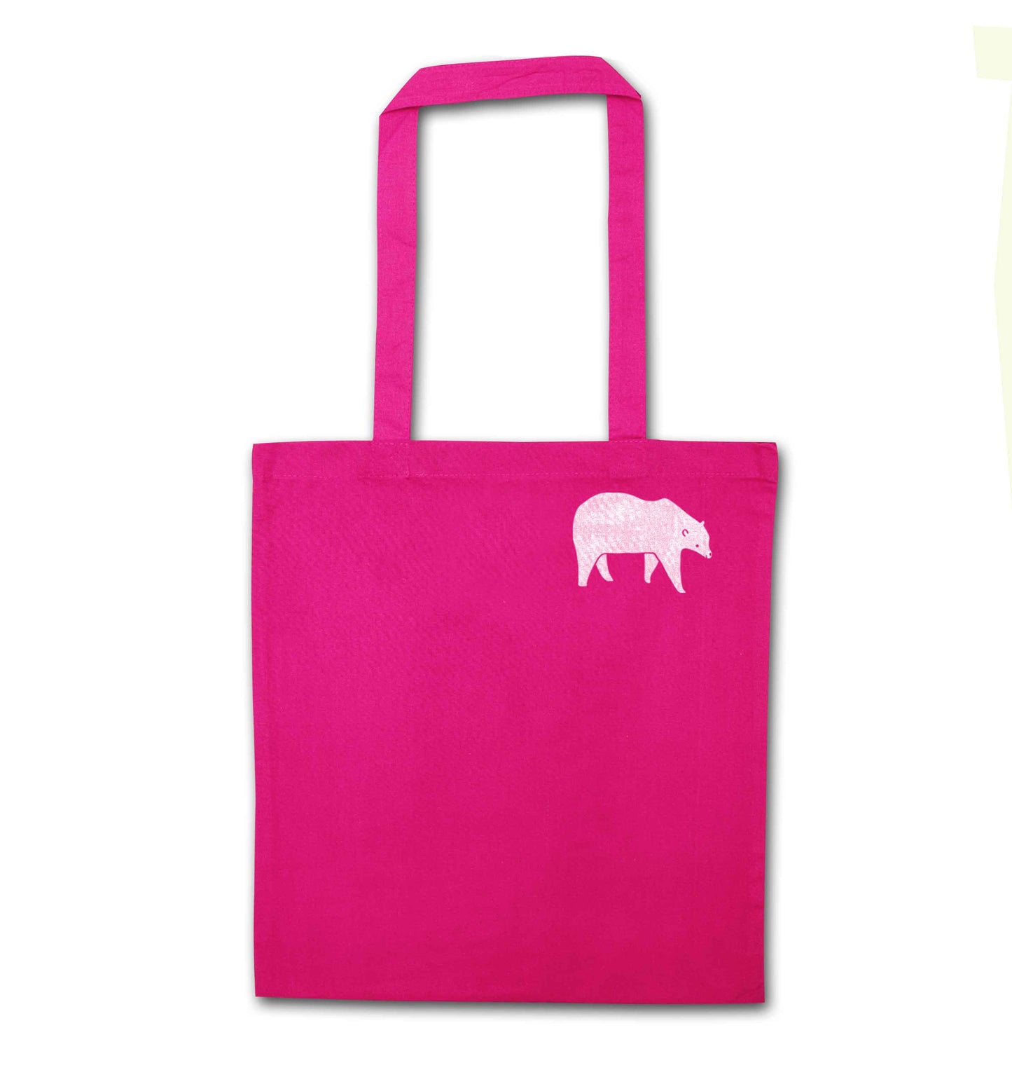 Polar Bear pink tote bag