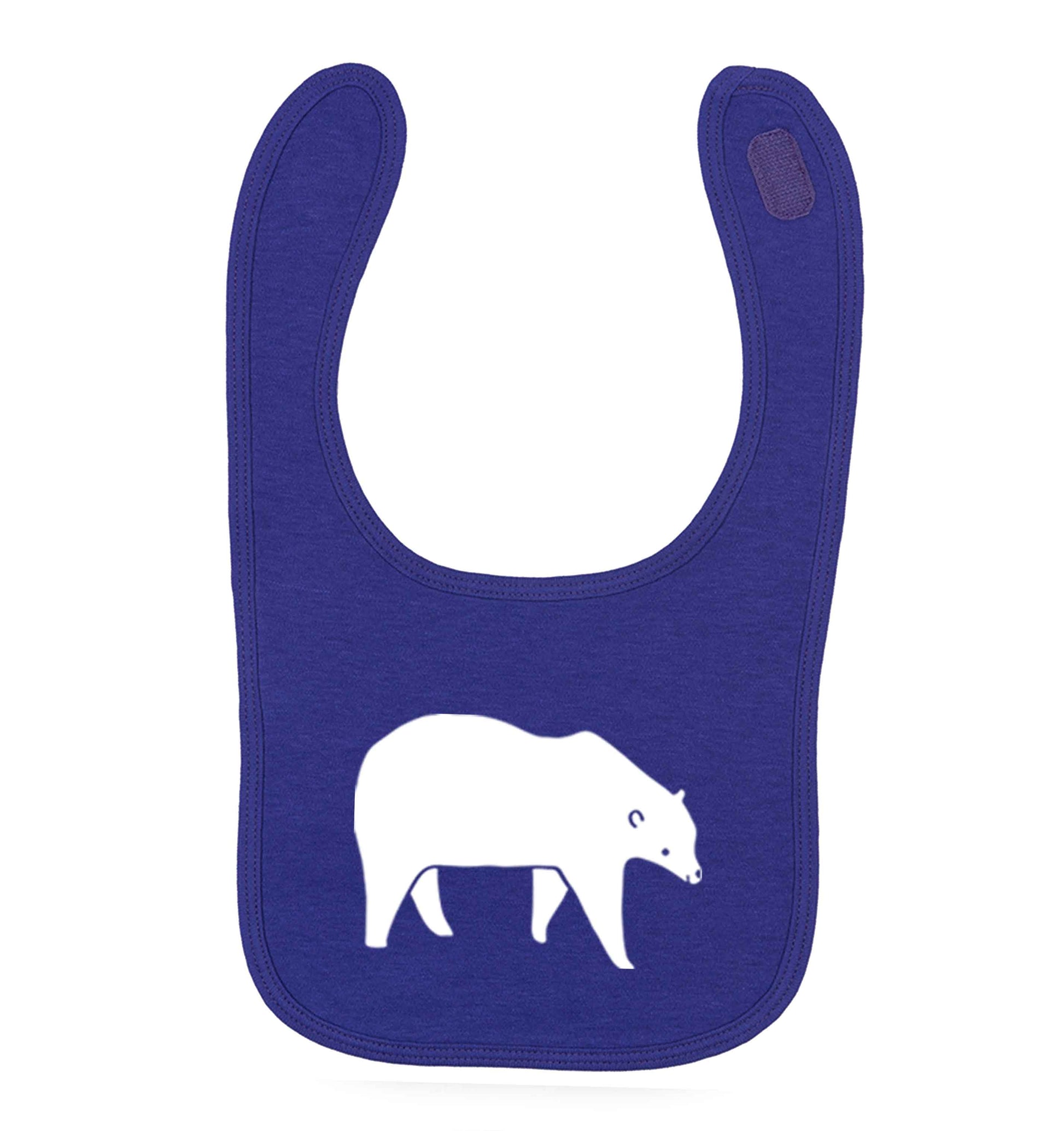 Polar Bear Kit purple baby bib