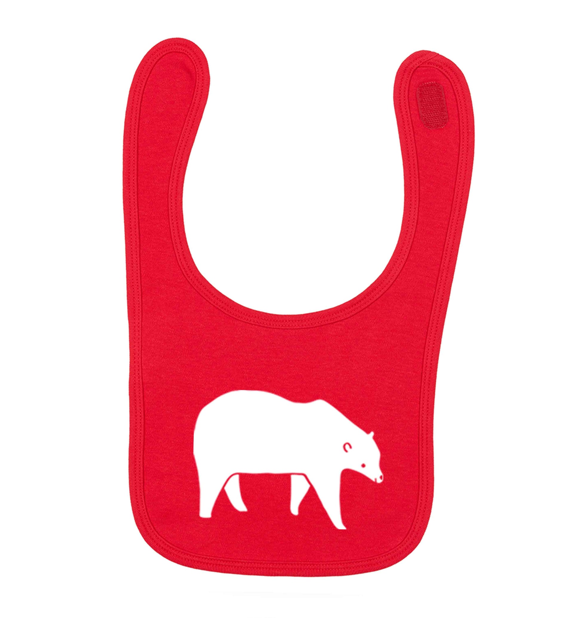 Polar Bear Kit red baby bib