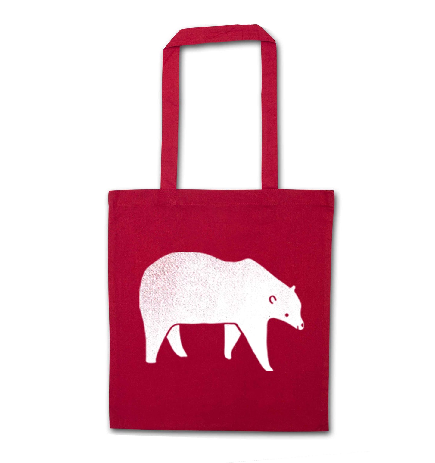 Polar Bear red tote bag