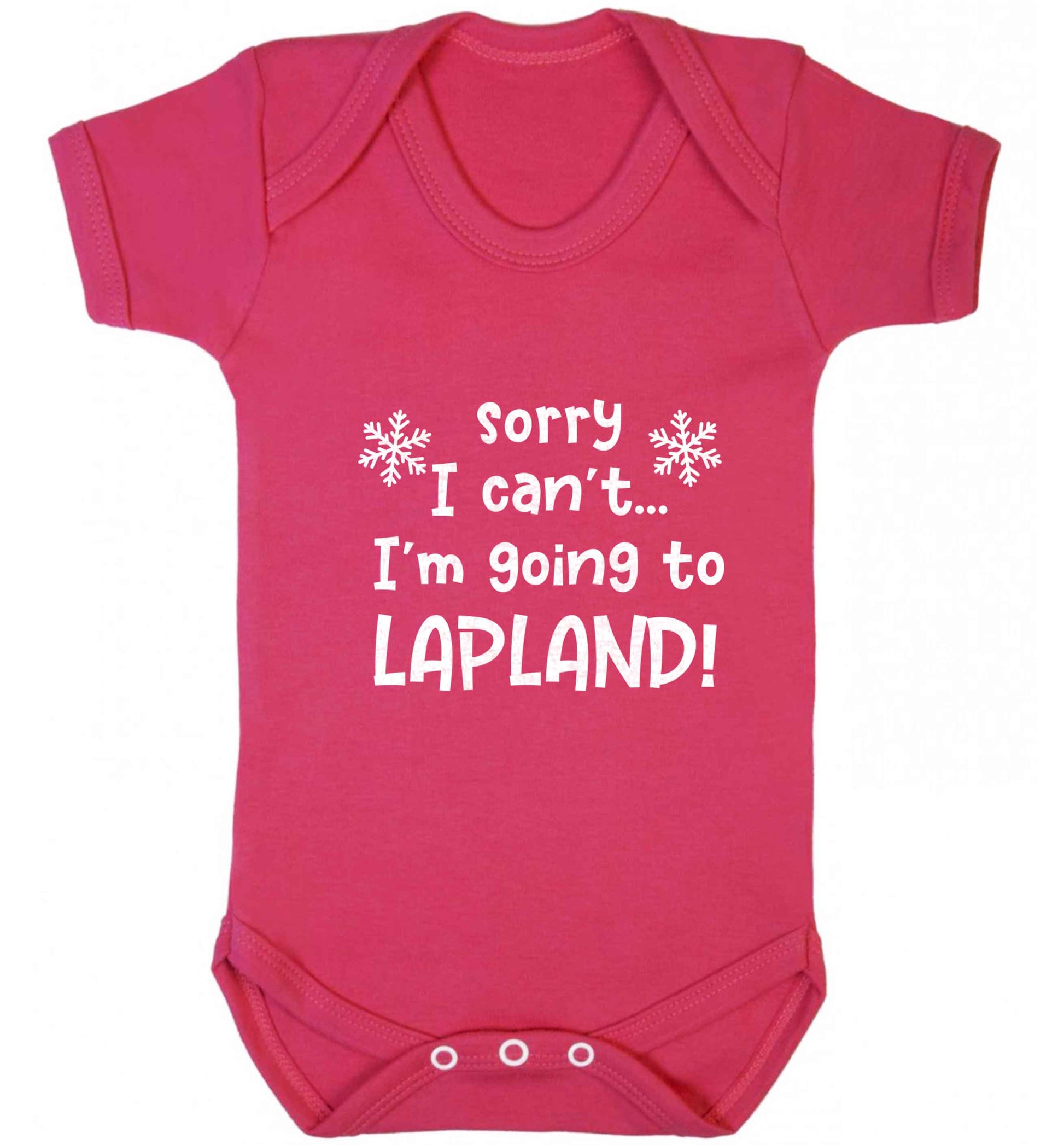 Sorry I can't I'm going to Lapland baby vest dark pink 18-24 months
