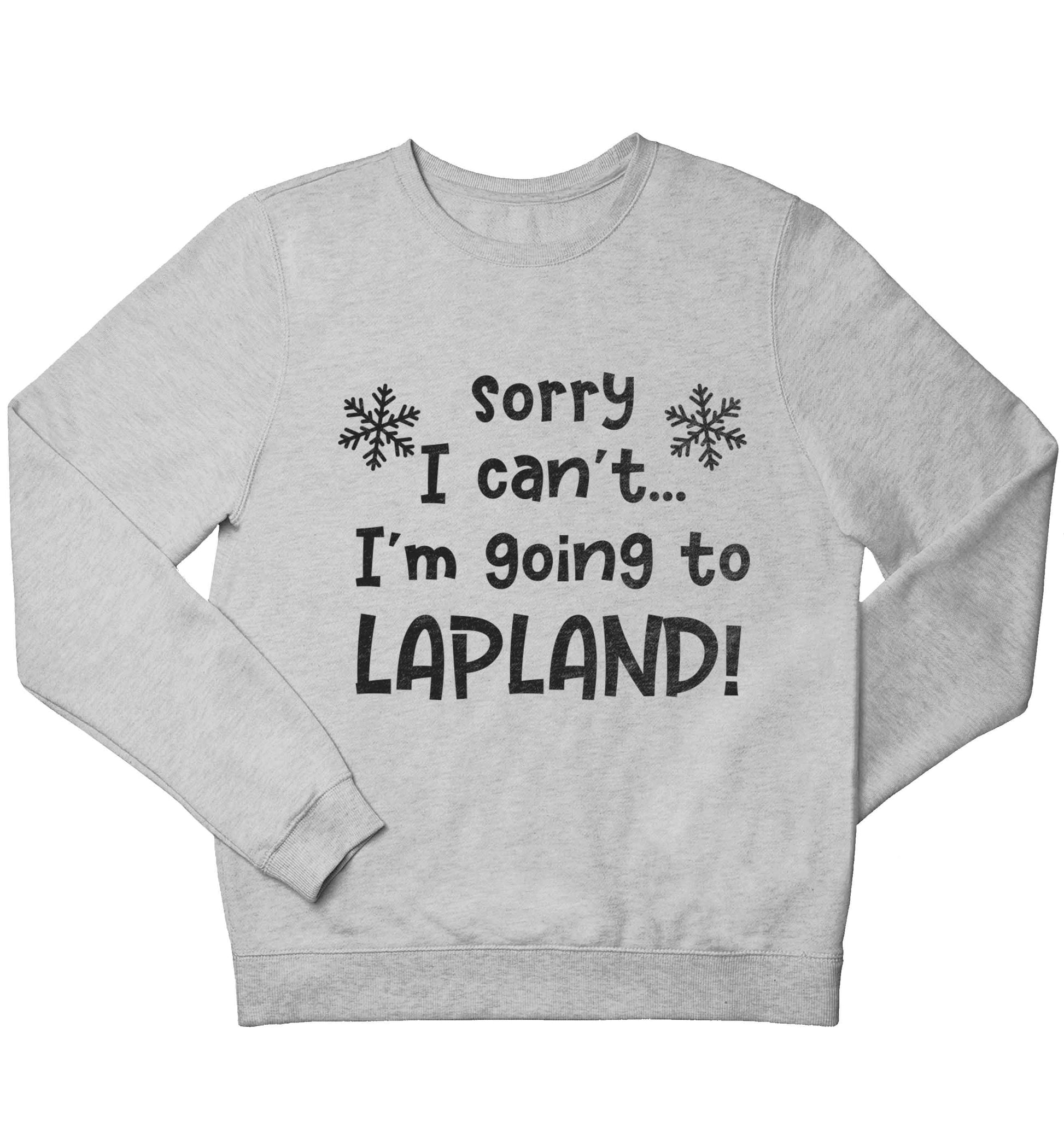 Sorry I can't I'm going to Lapland children's grey sweater 12-13 Years