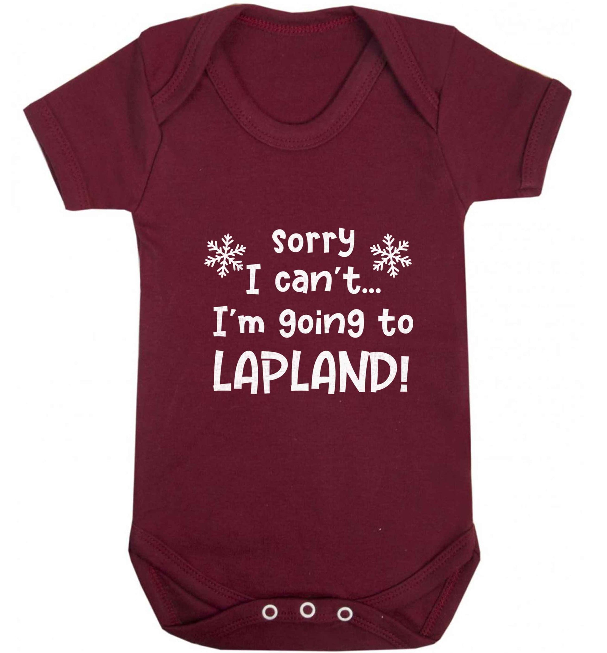 Sorry I can't I'm going to Lapland baby vest maroon 18-24 months