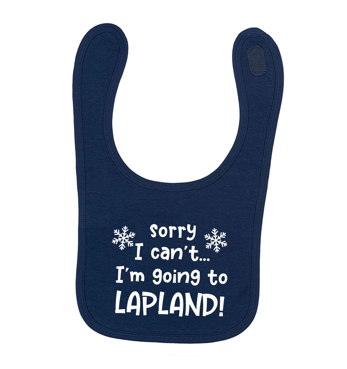 Sorry I can't I'm going to Lapland navy baby bib