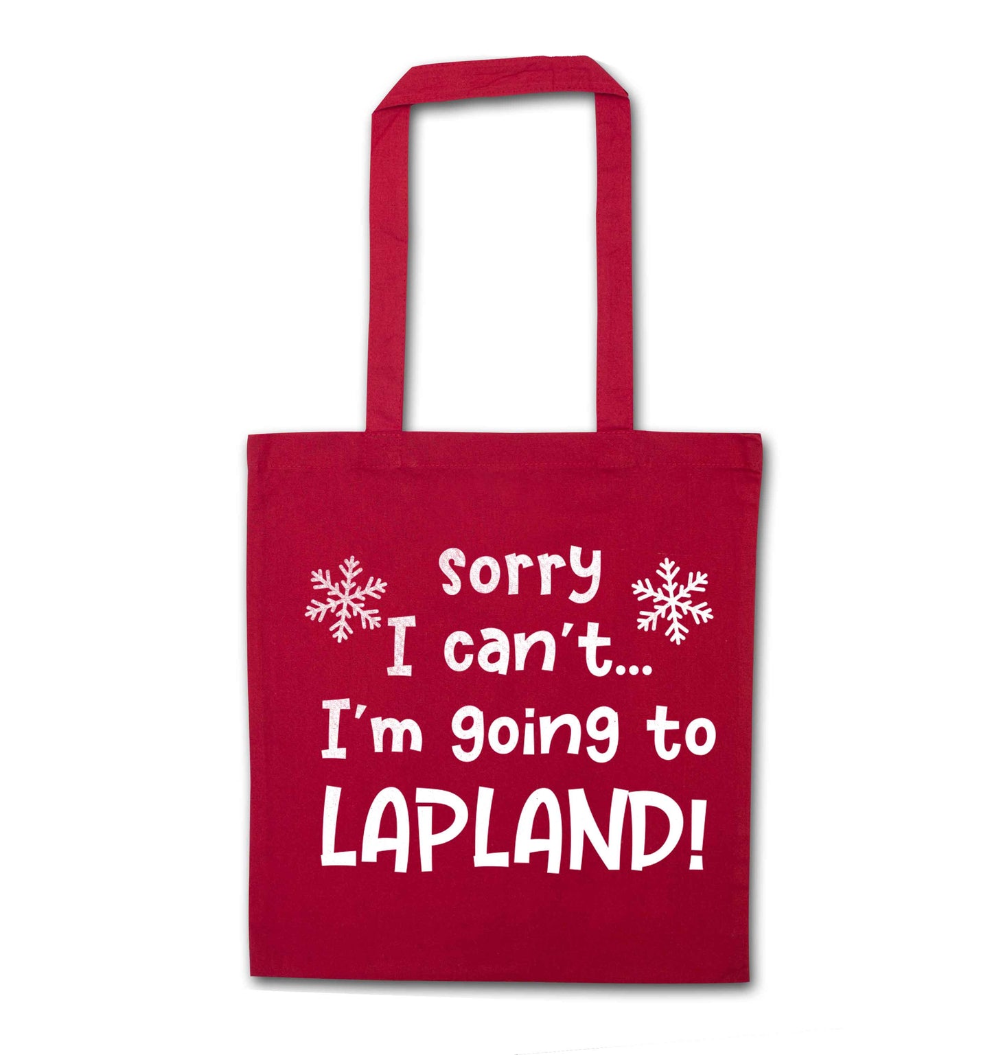Sorry I can't I'm going to Lapland red tote bag