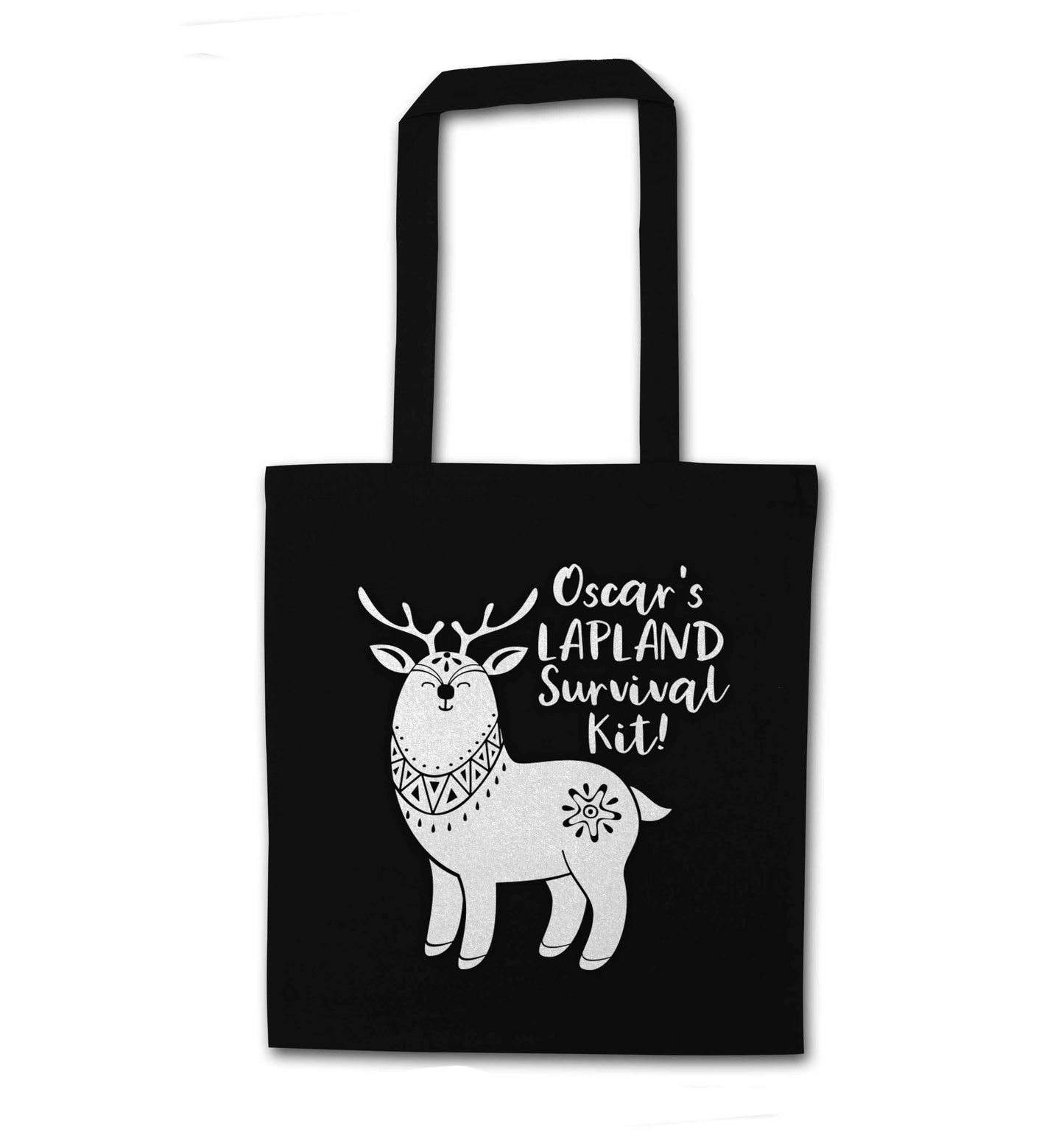 Personalised Lapland Survival Kit black tote bag