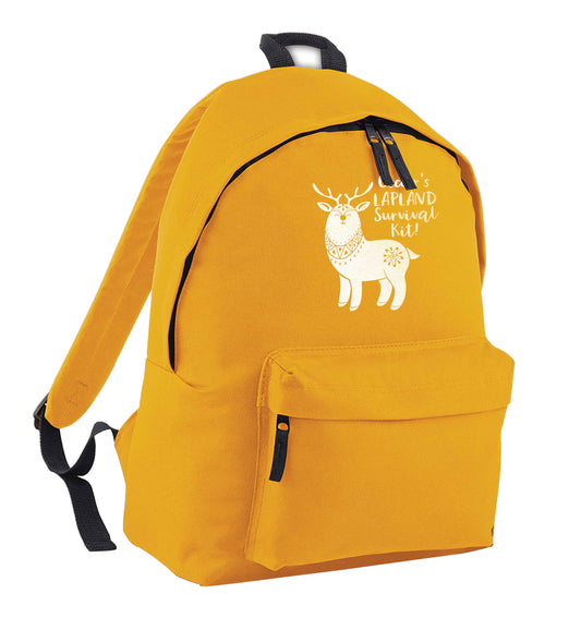 Personalised Lapland Survival Kit mustard adults backpack