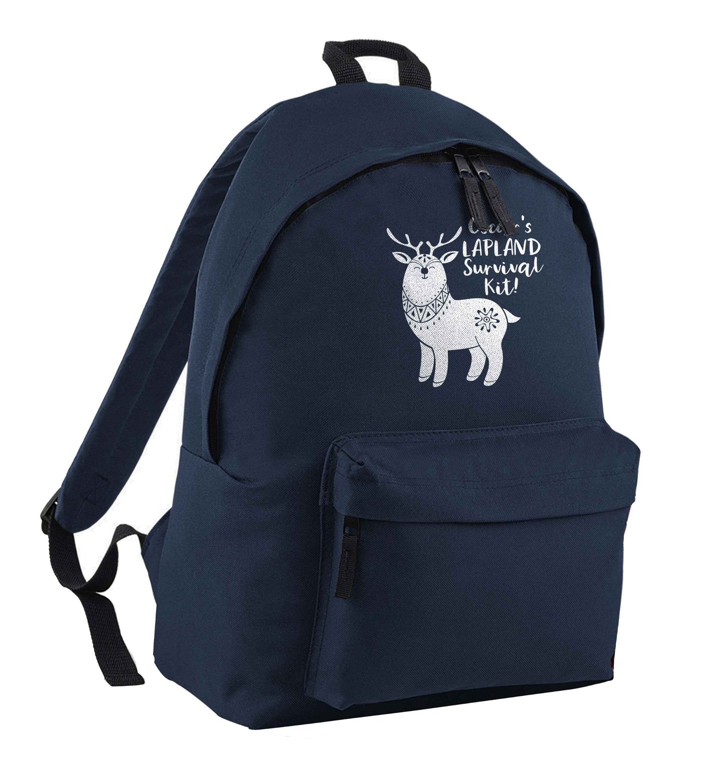 Personalised Lapland Survival Kit navy children's backpack