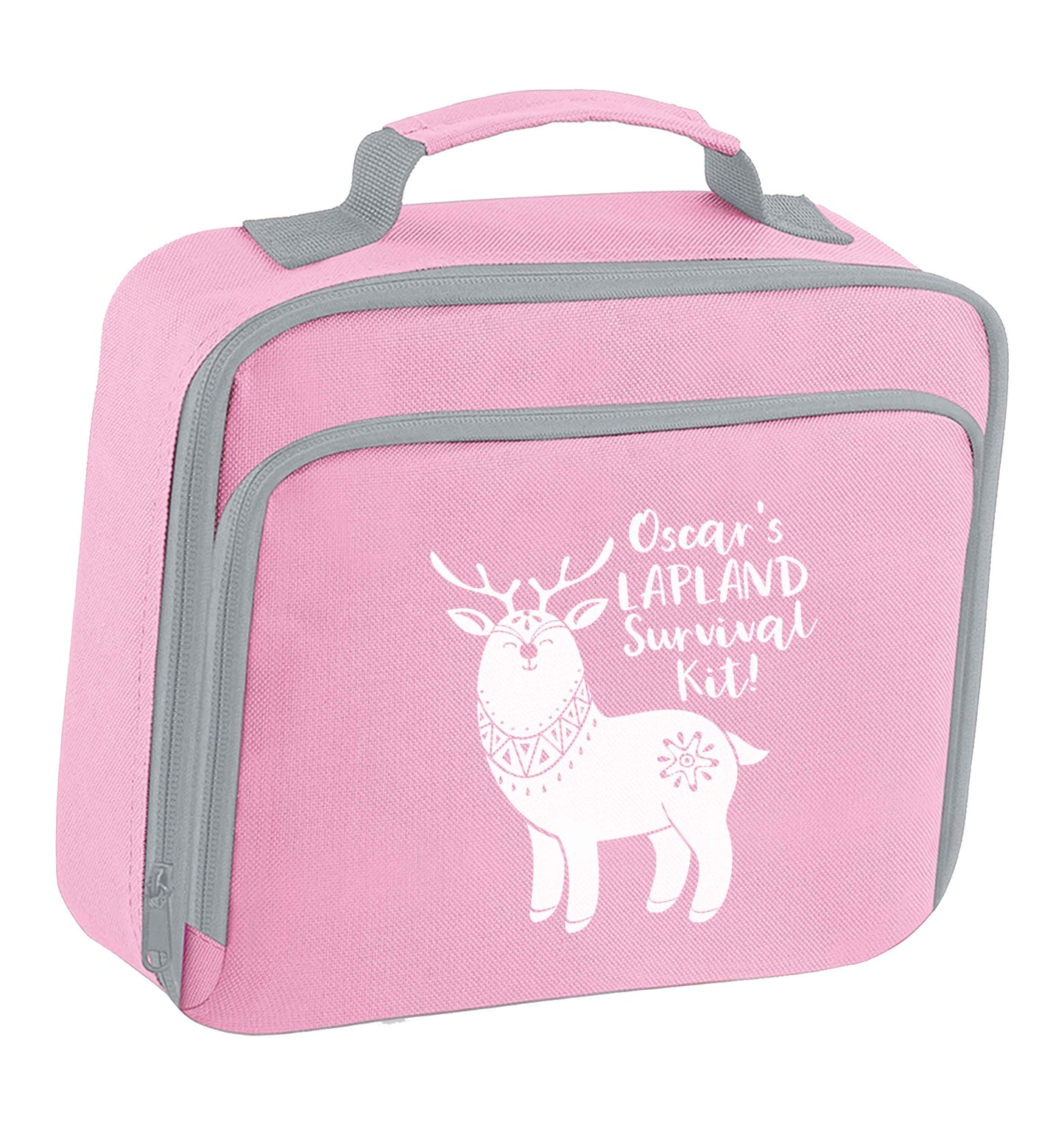 Personalised Lapland Survival Kit insulated pink lunch bag cooler