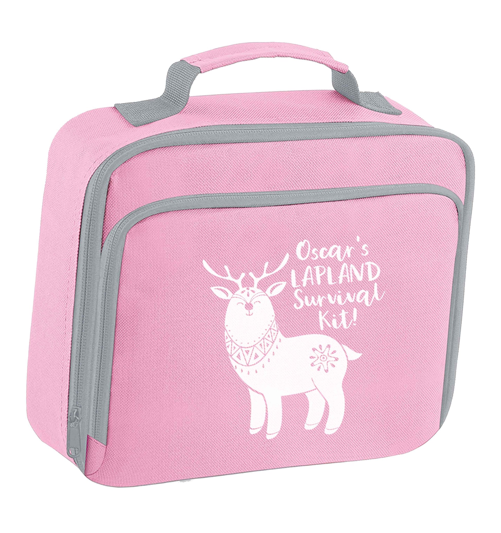 Personalised Lapland Survival Kit insulated pink lunch bag cooler