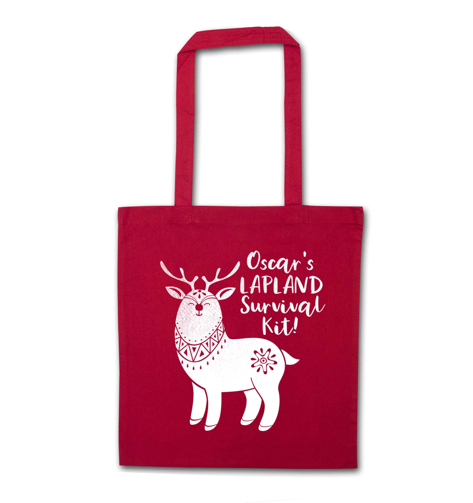 Personalised Lapland Survival Kit red tote bag