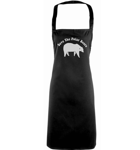 Save The Polar Bears adults black apron