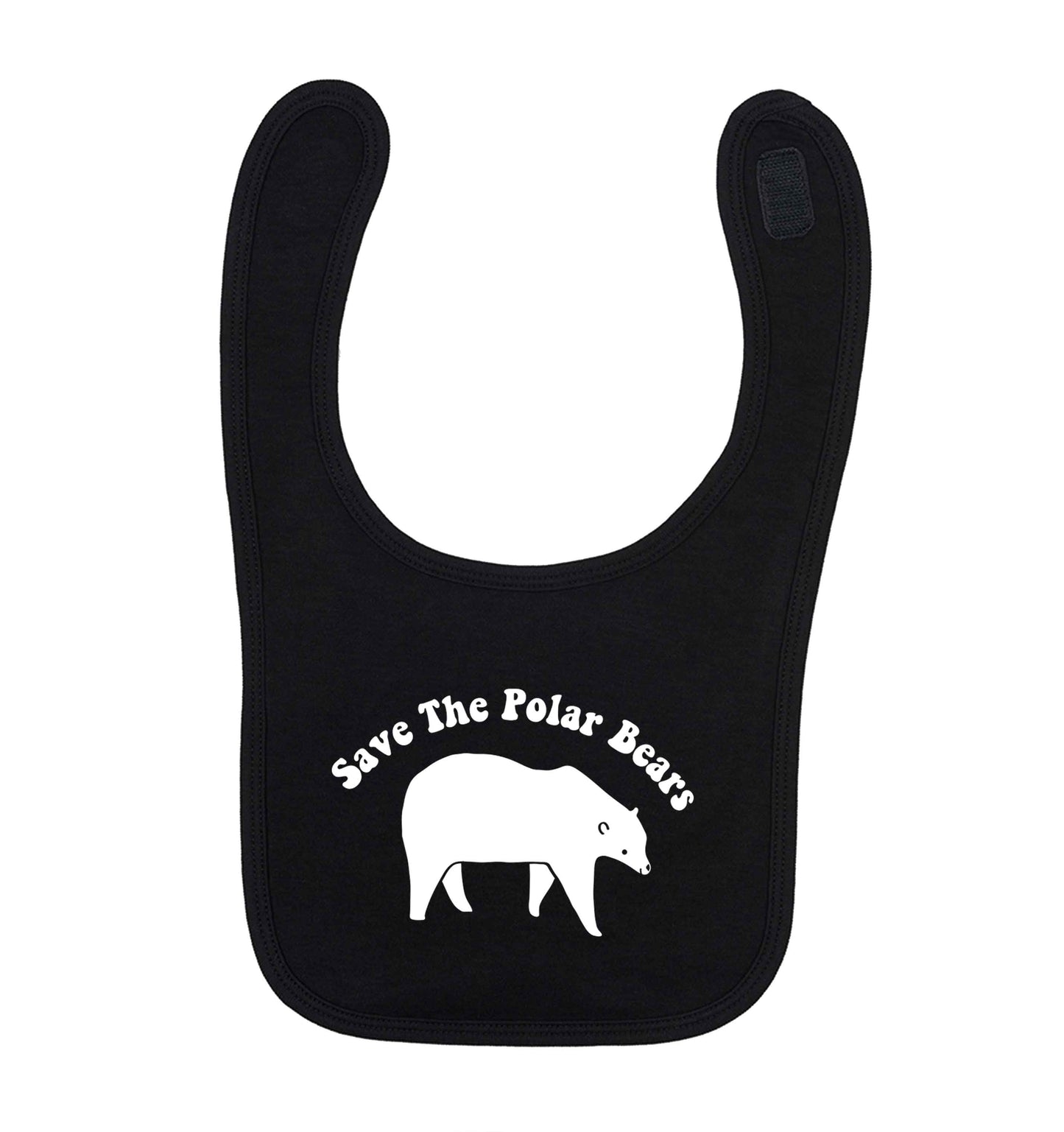 Save The Polar Bears black baby bib