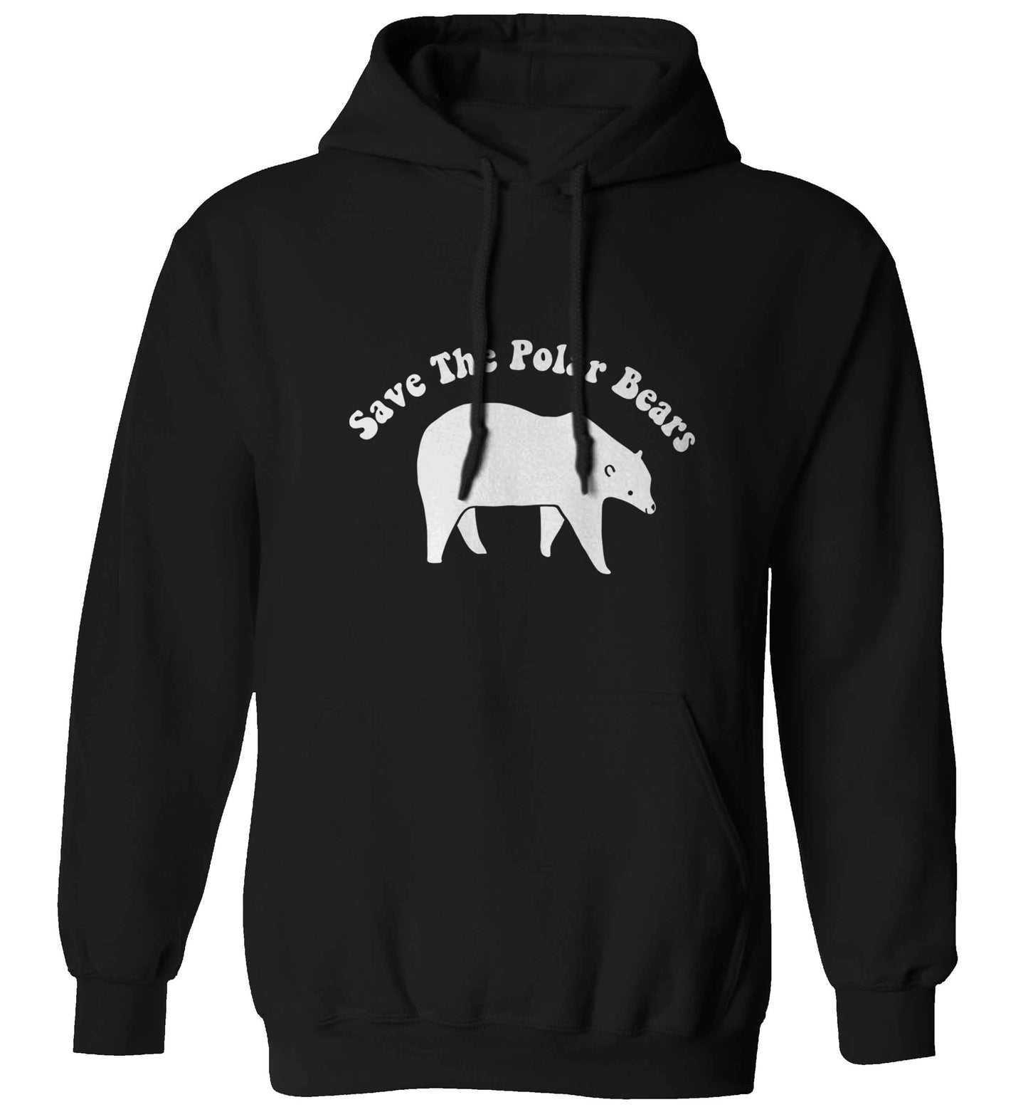 Save The Polar Bears adults unisex black hoodie 2XL