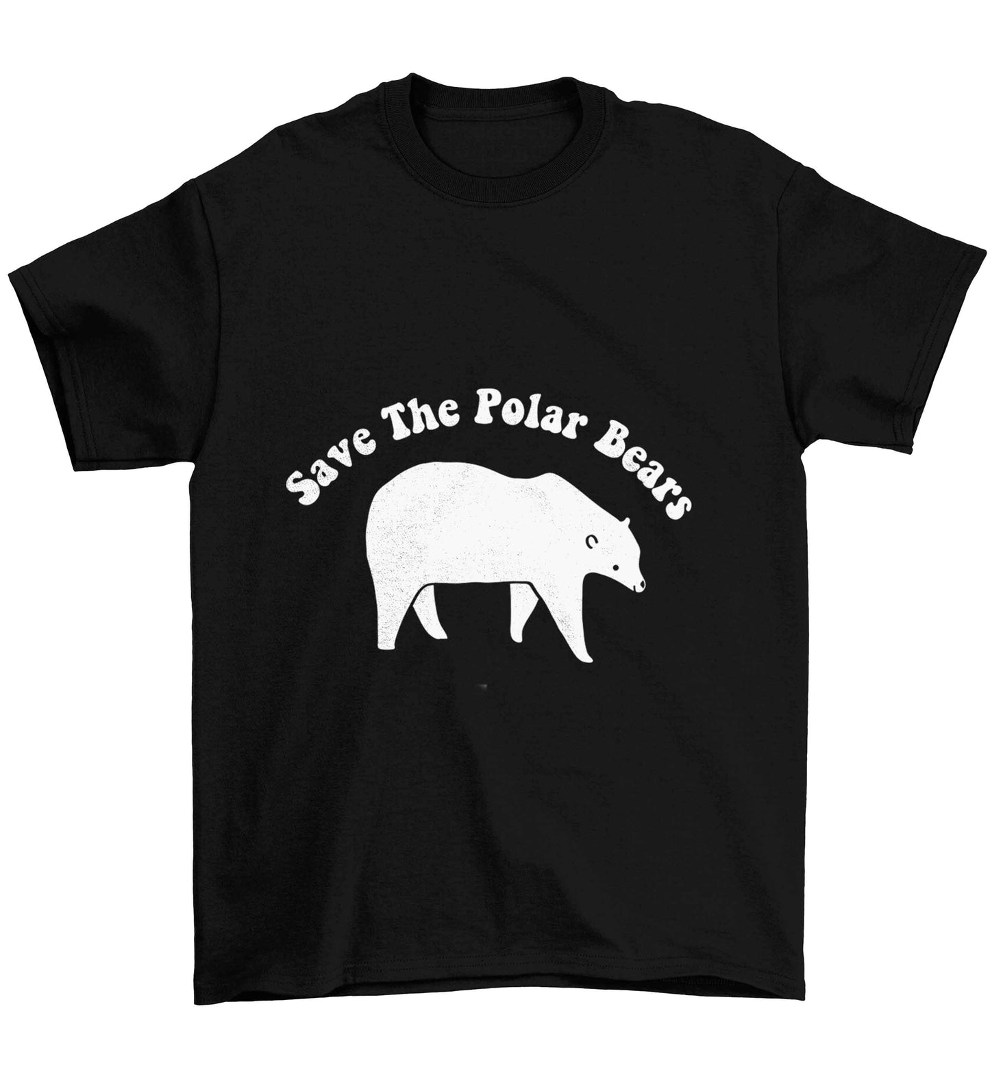Save The Polar Bears Children's black Tshirt 12-13 Years