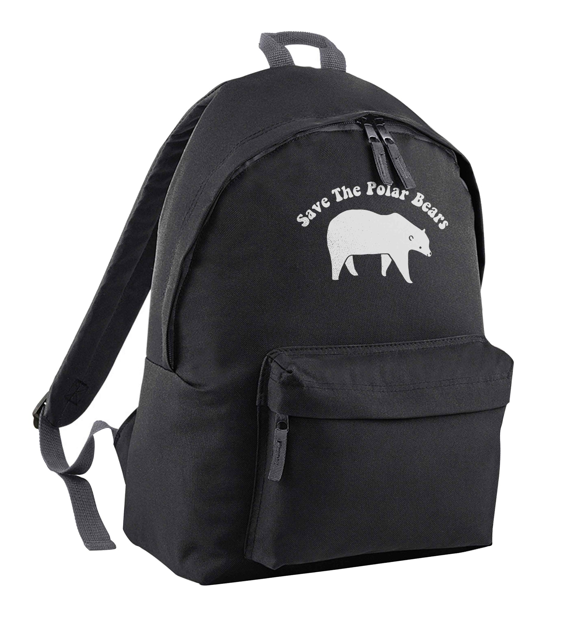 Save The Polar Bears black children's backpack