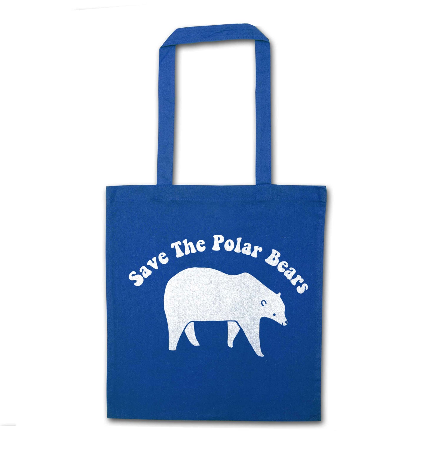 Save The Polar Bears blue tote bag