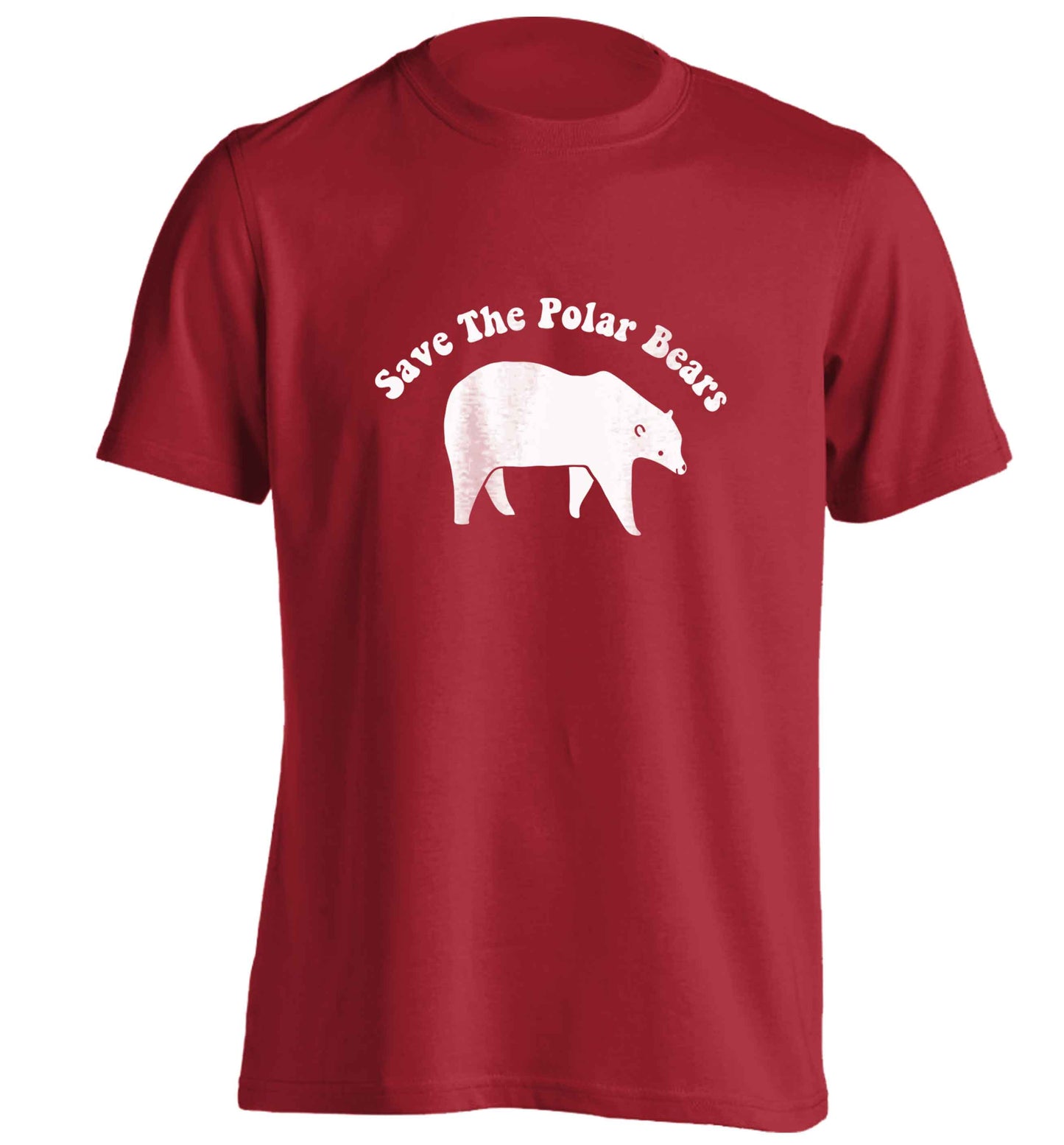 Save The Polar Bears adults unisex red Tshirt 2XL