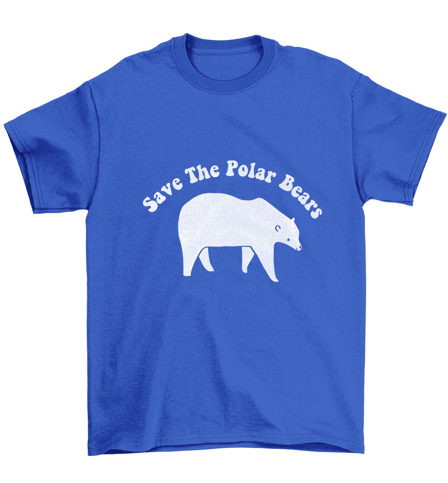 Save The Polar Bears Children's blue Tshirt 12-13 Years