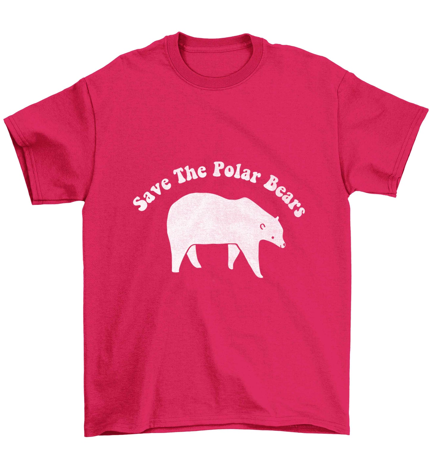 Save The Polar Bears Children's pink Tshirt 12-13 Years