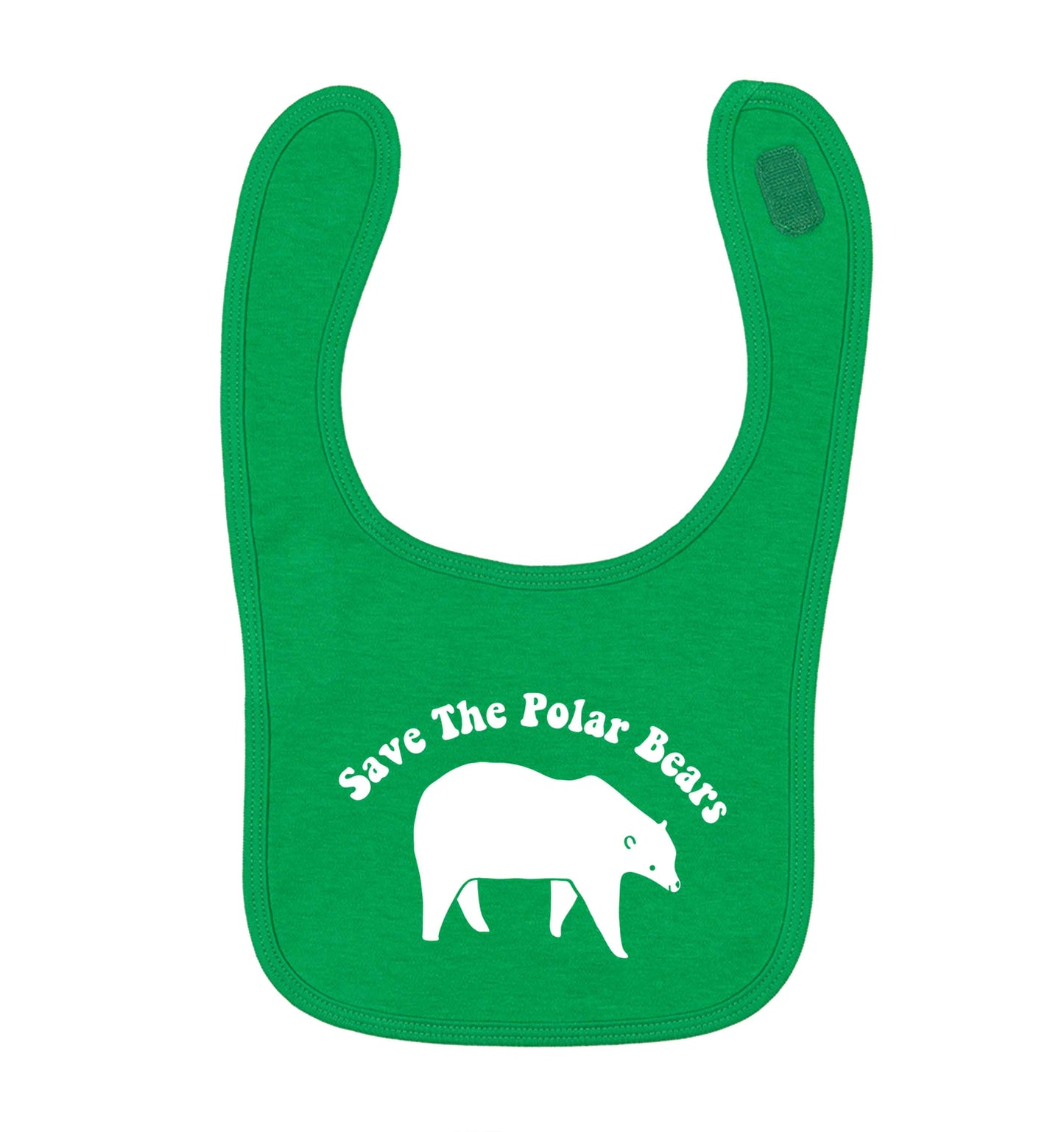 Save The Polar Bears green baby bib
