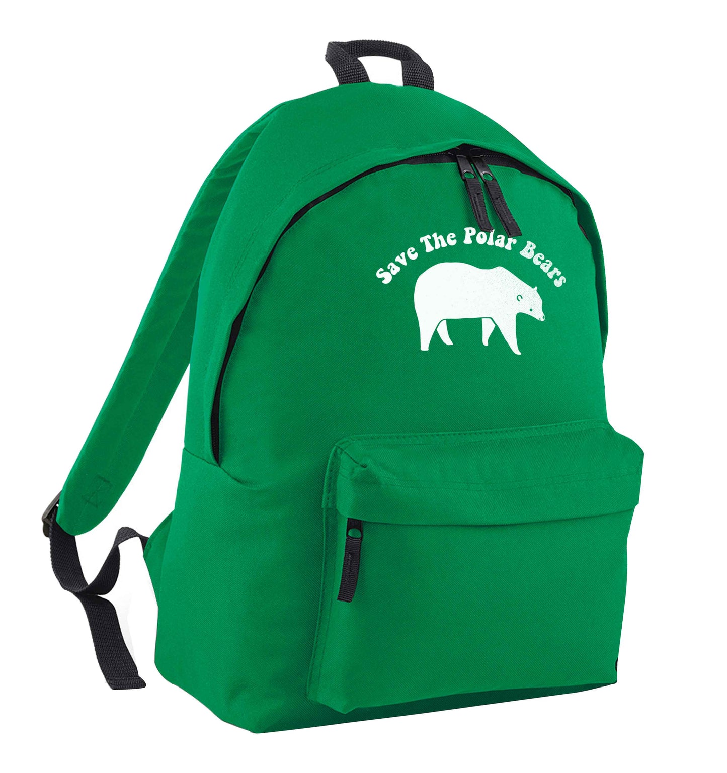 Save The Polar Bears green adults backpack