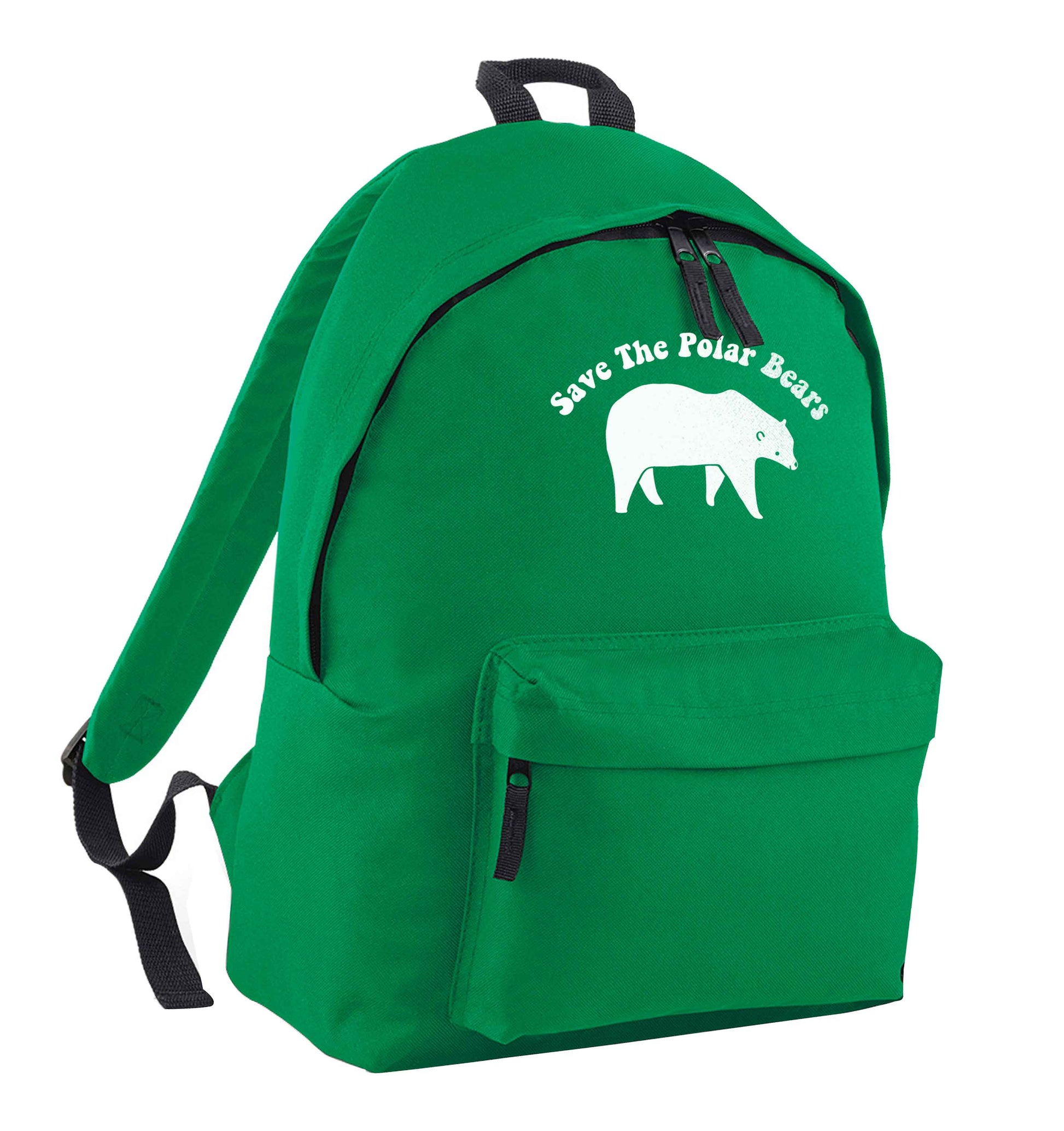 Save The Polar Bears green adults backpack