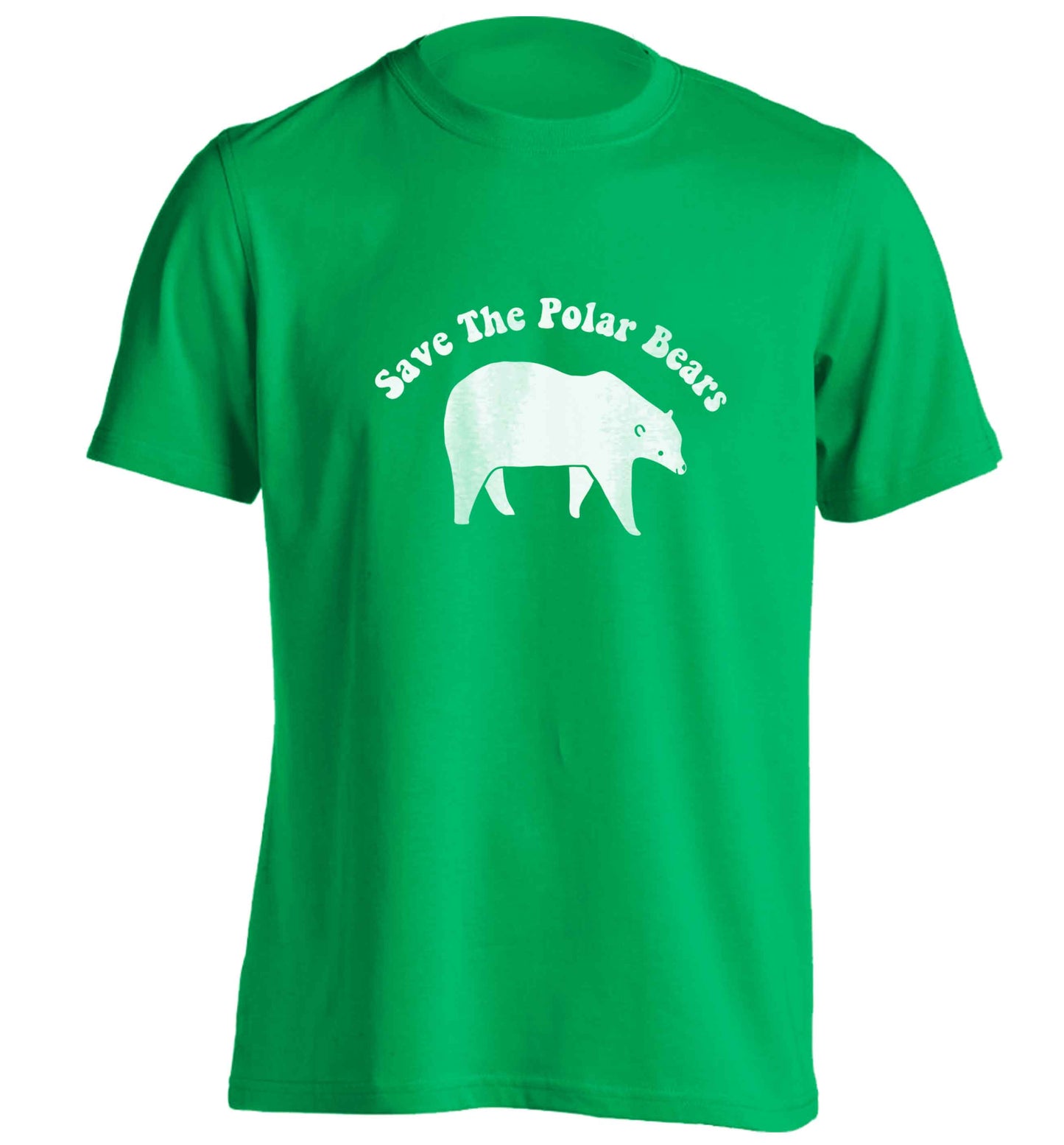 Save The Polar Bears adults unisex green Tshirt 2XL