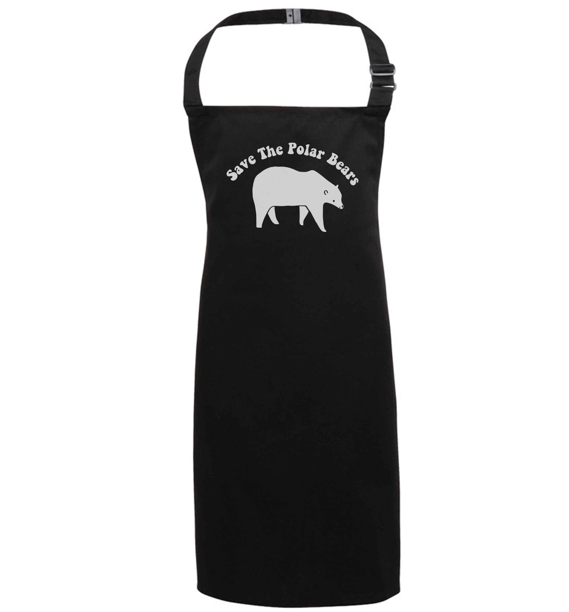 Save The Polar Bears black apron 7-10 years