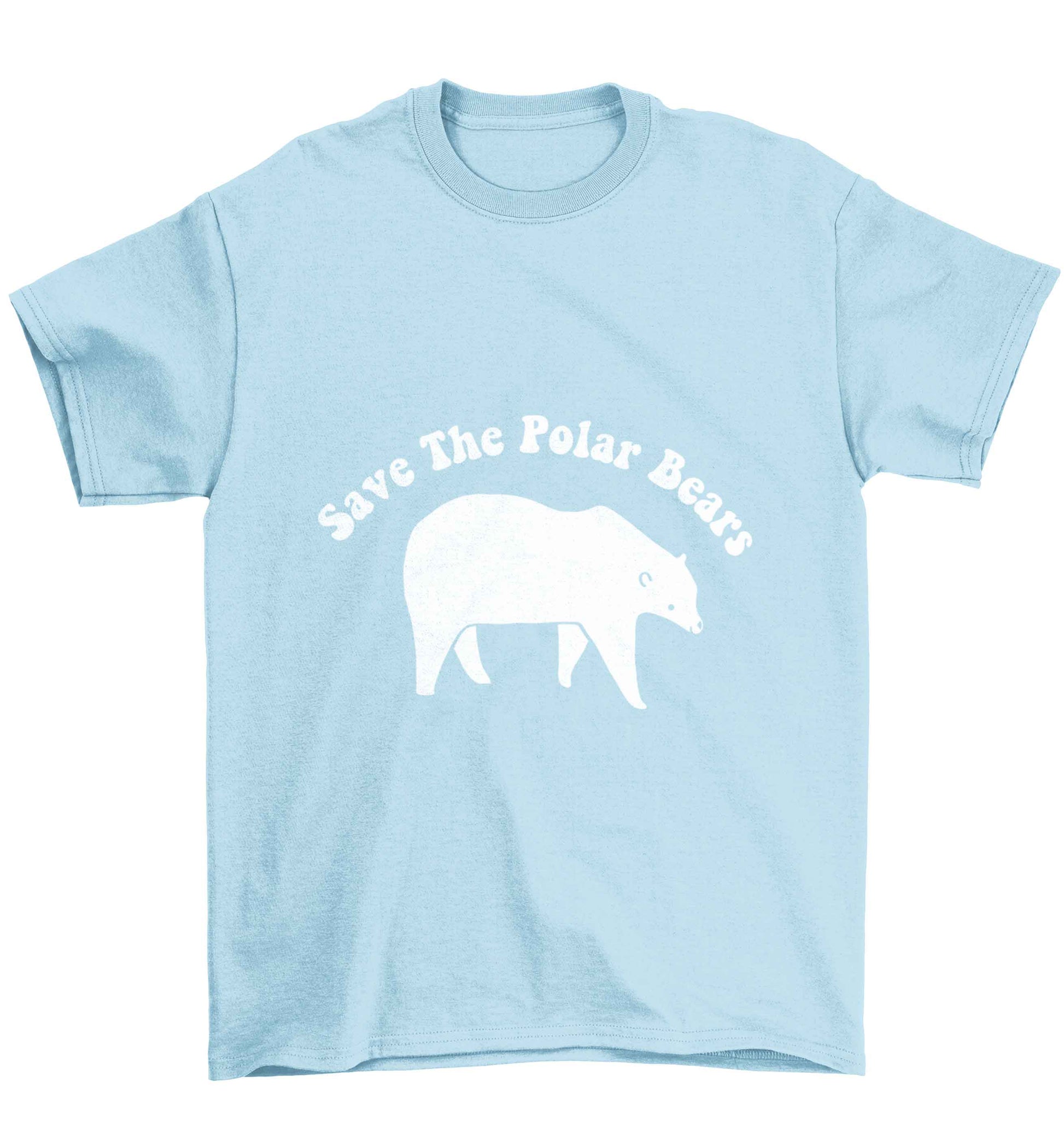 Save The Polar Bears Children's light blue Tshirt 12-13 Years