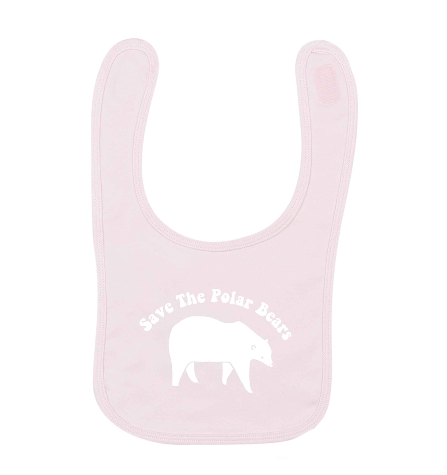 Save The Polar Bears pale pink baby bib