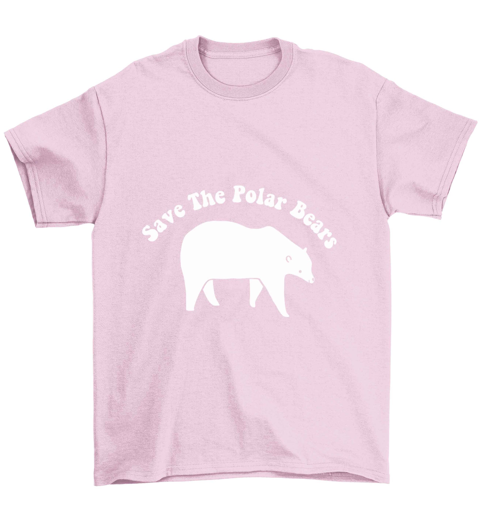 Save The Polar Bears Children's light pink Tshirt 12-13 Years