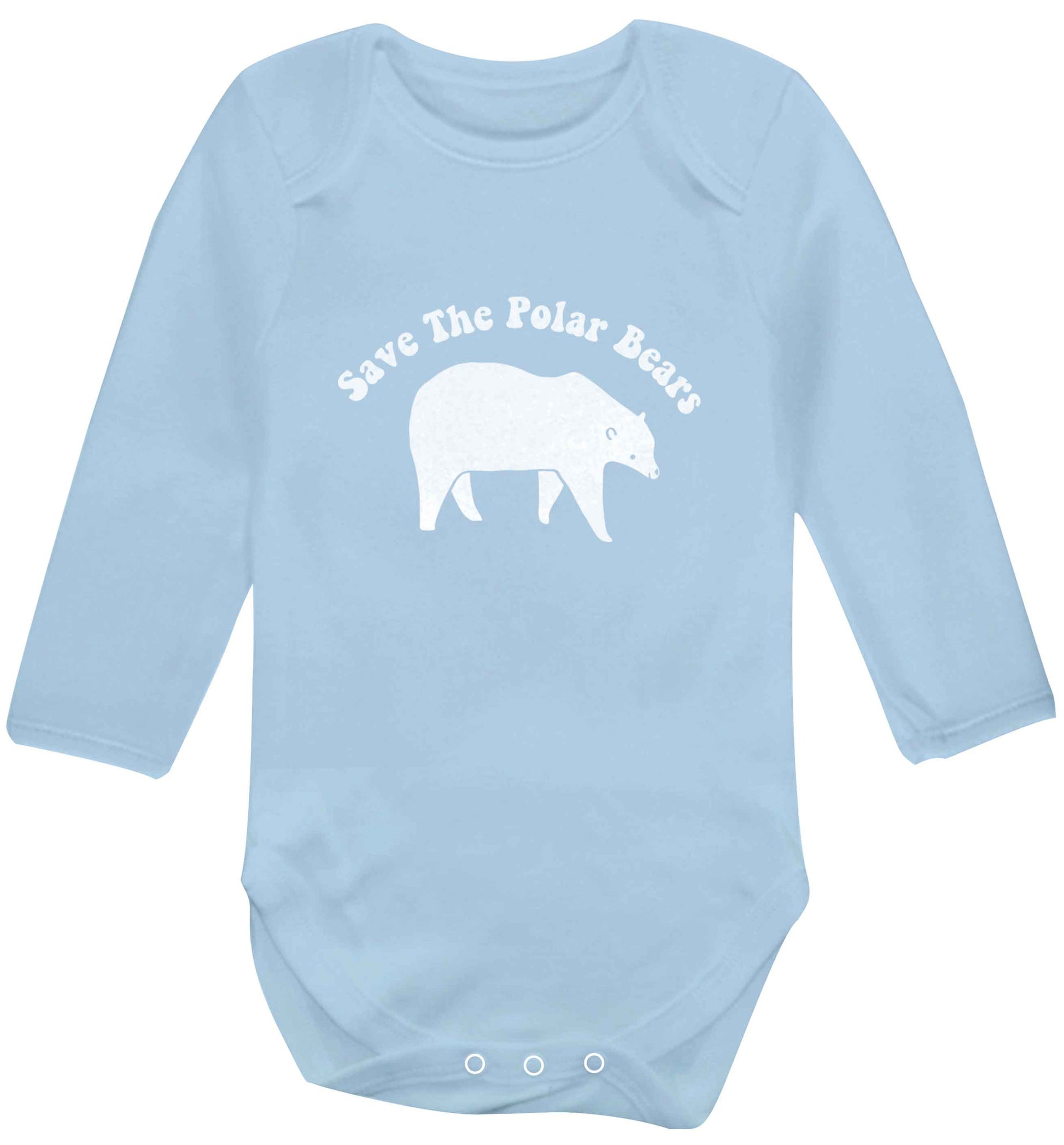 Save The Polar Bears baby vest long sleeved pale blue 6-12 months