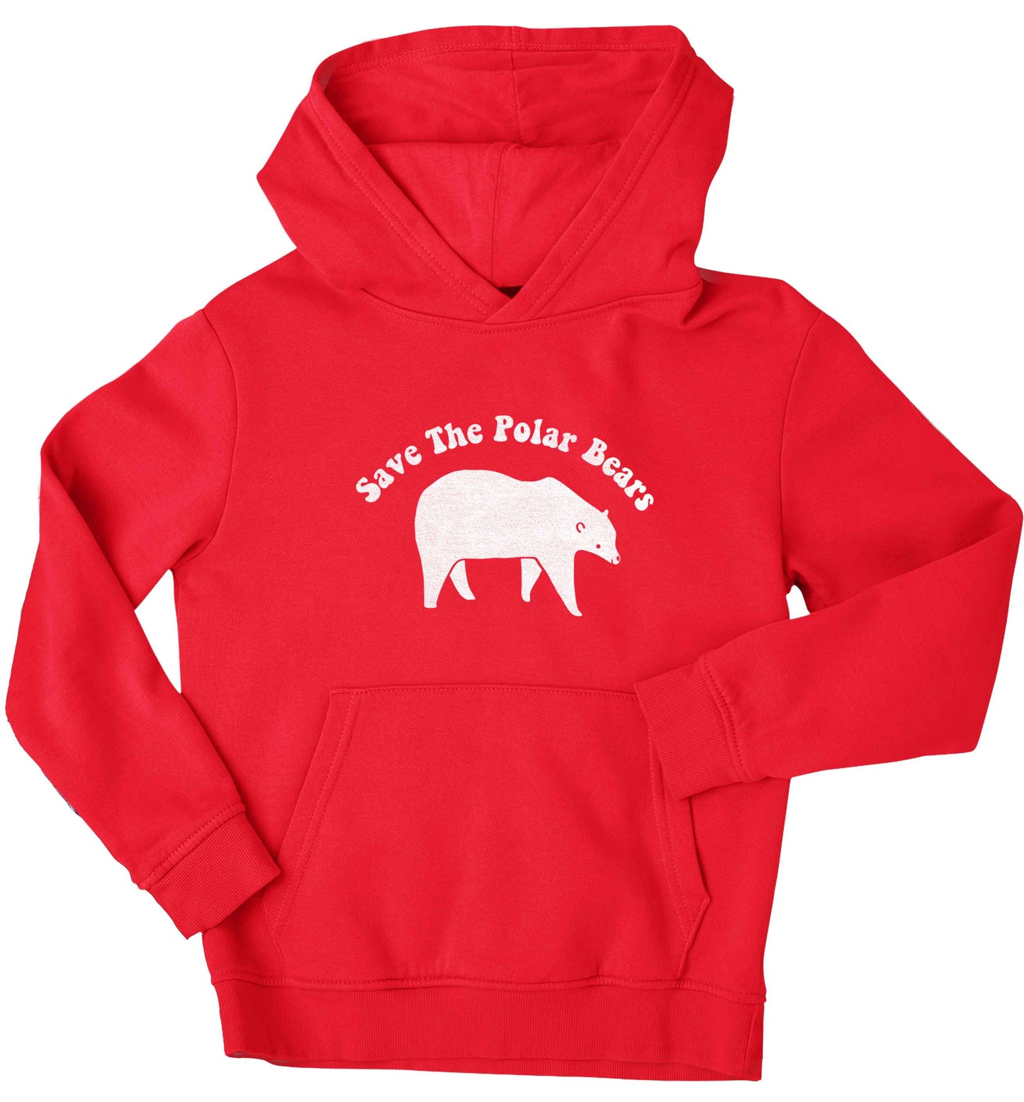 Save The Polar Bears children's red hoodie 12-13 Years