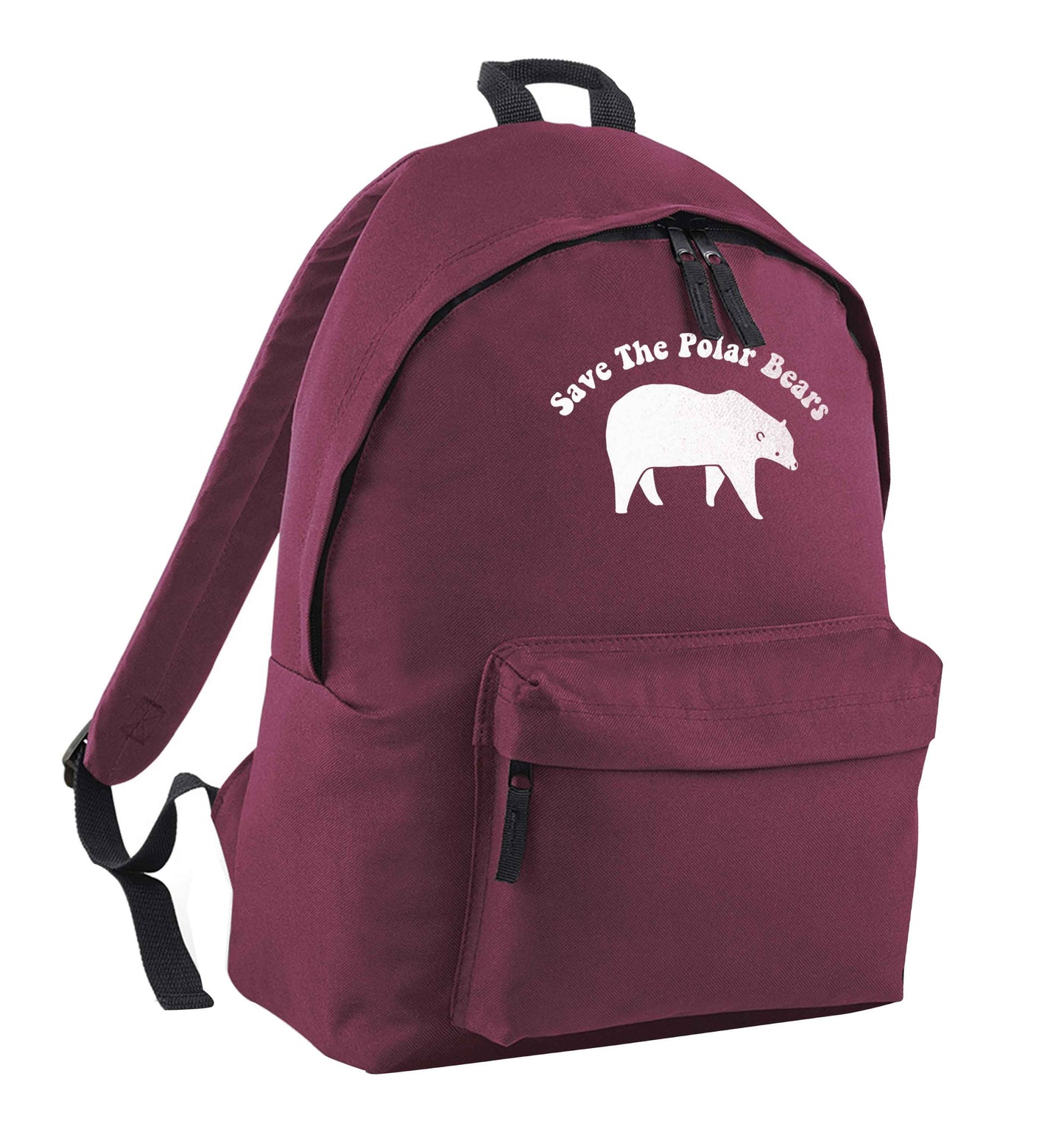 Save The Polar Bears maroon adults backpack