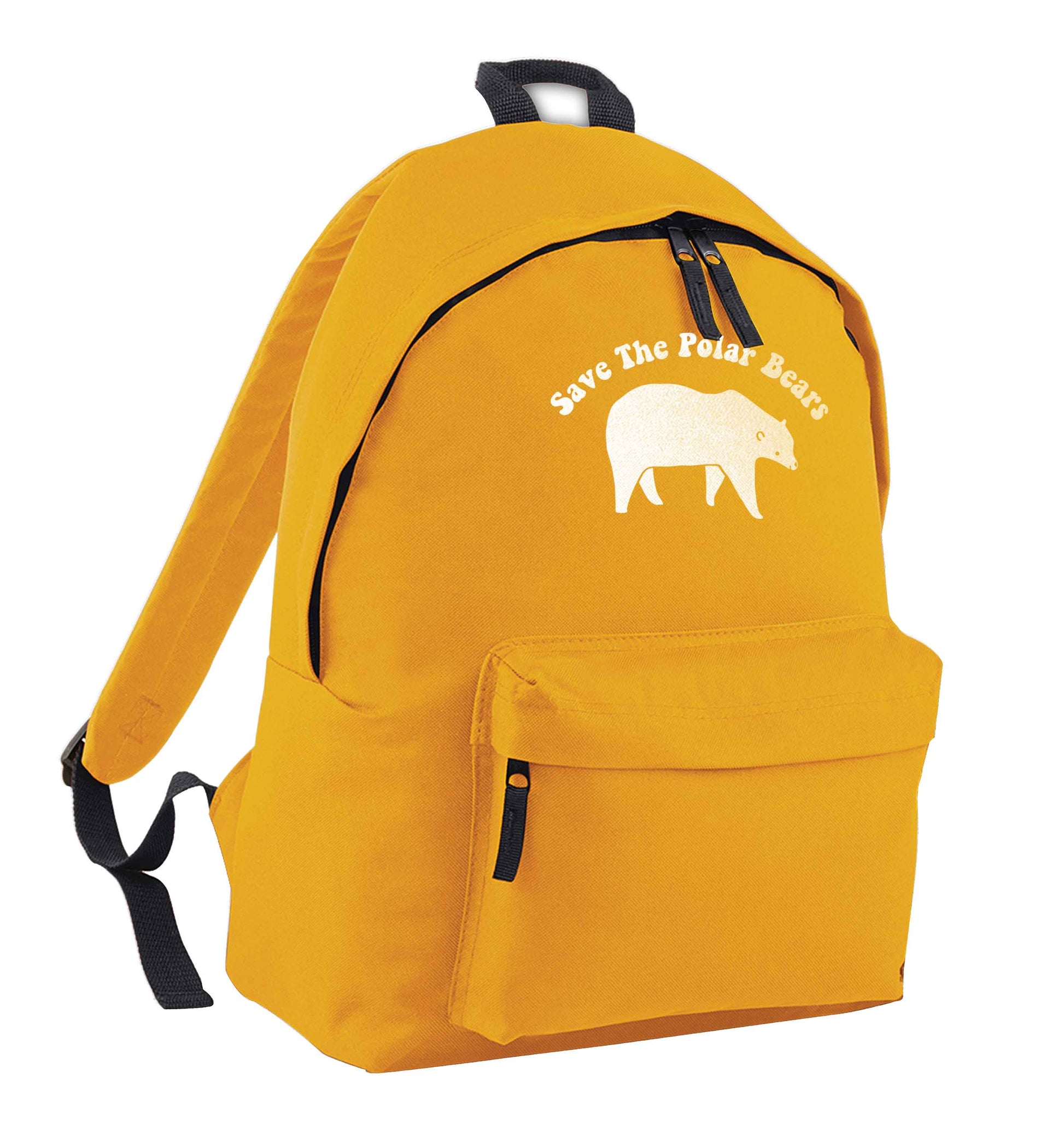 Save The Polar Bears mustard adults backpack