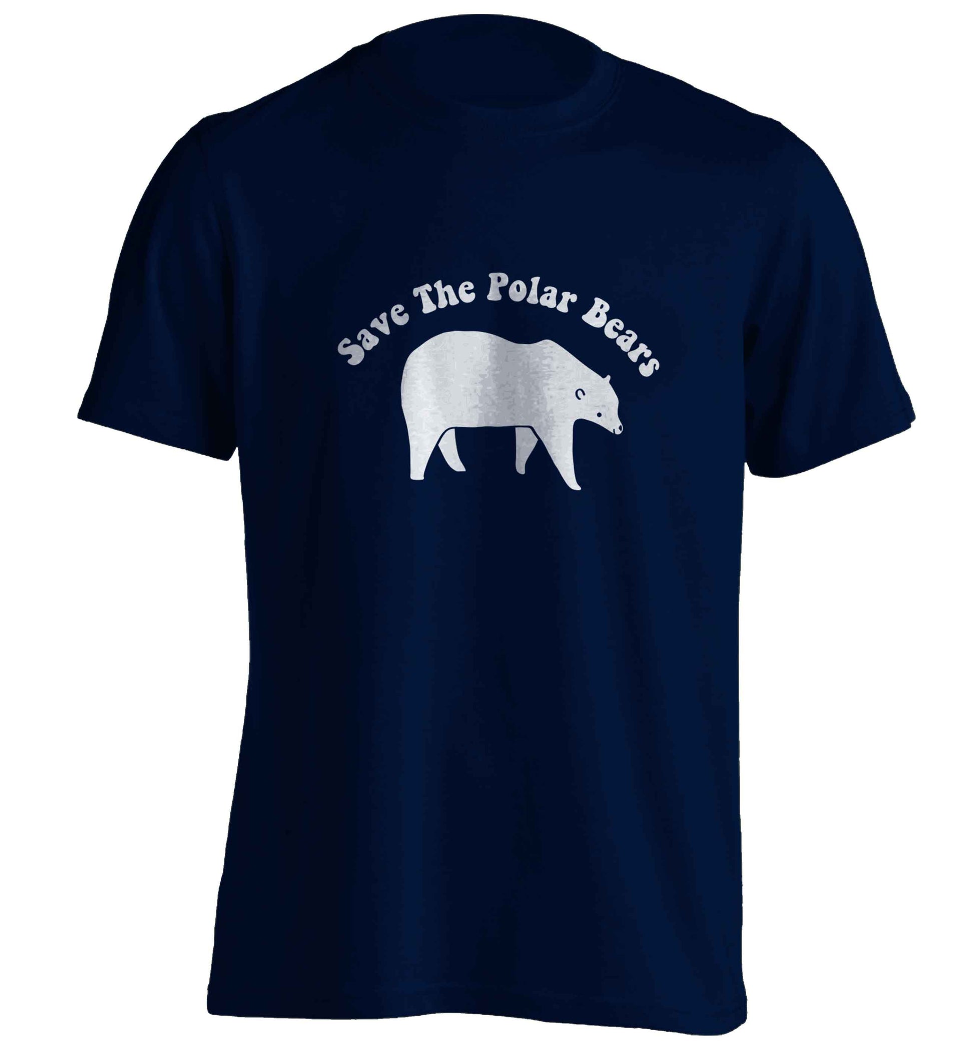 Save The Polar Bears adults unisex navy Tshirt 2XL