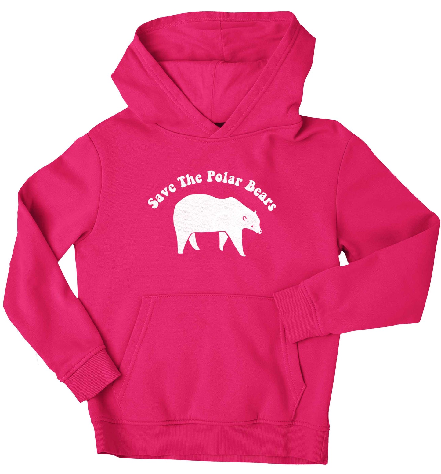 Save The Polar Bears children's pink hoodie 12-13 Years