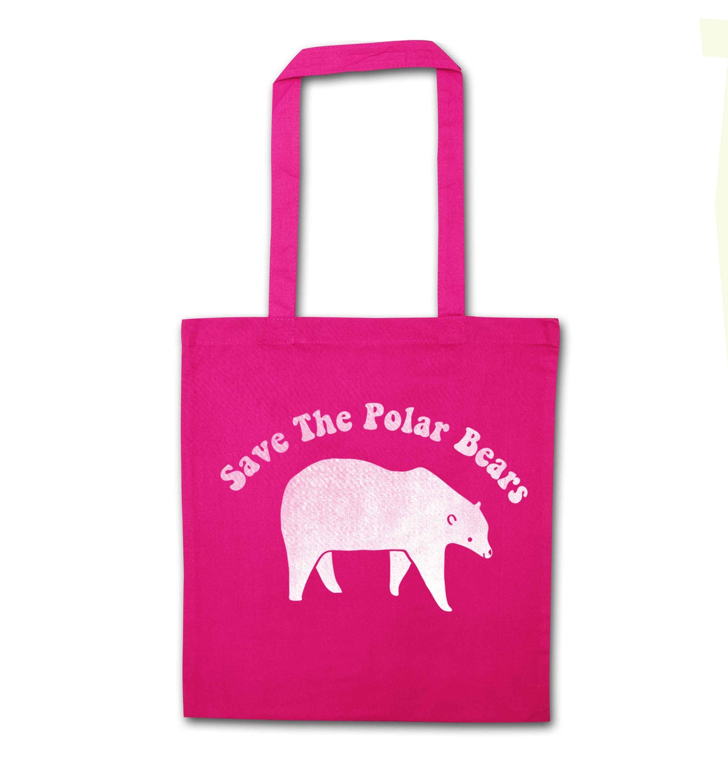 Save The Polar Bears pink tote bag