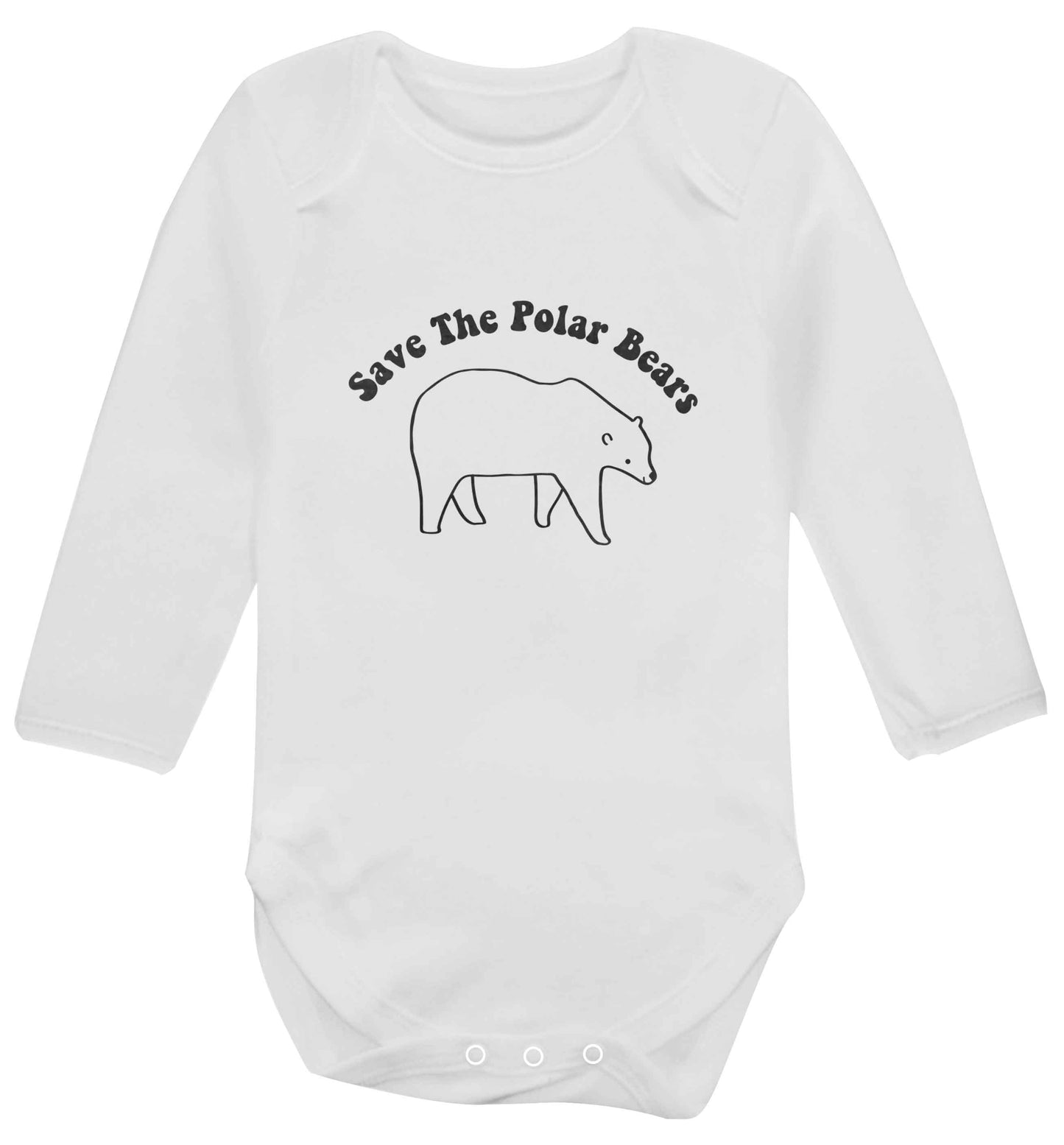Save The Polar Bears baby vest long sleeved white 6-12 months