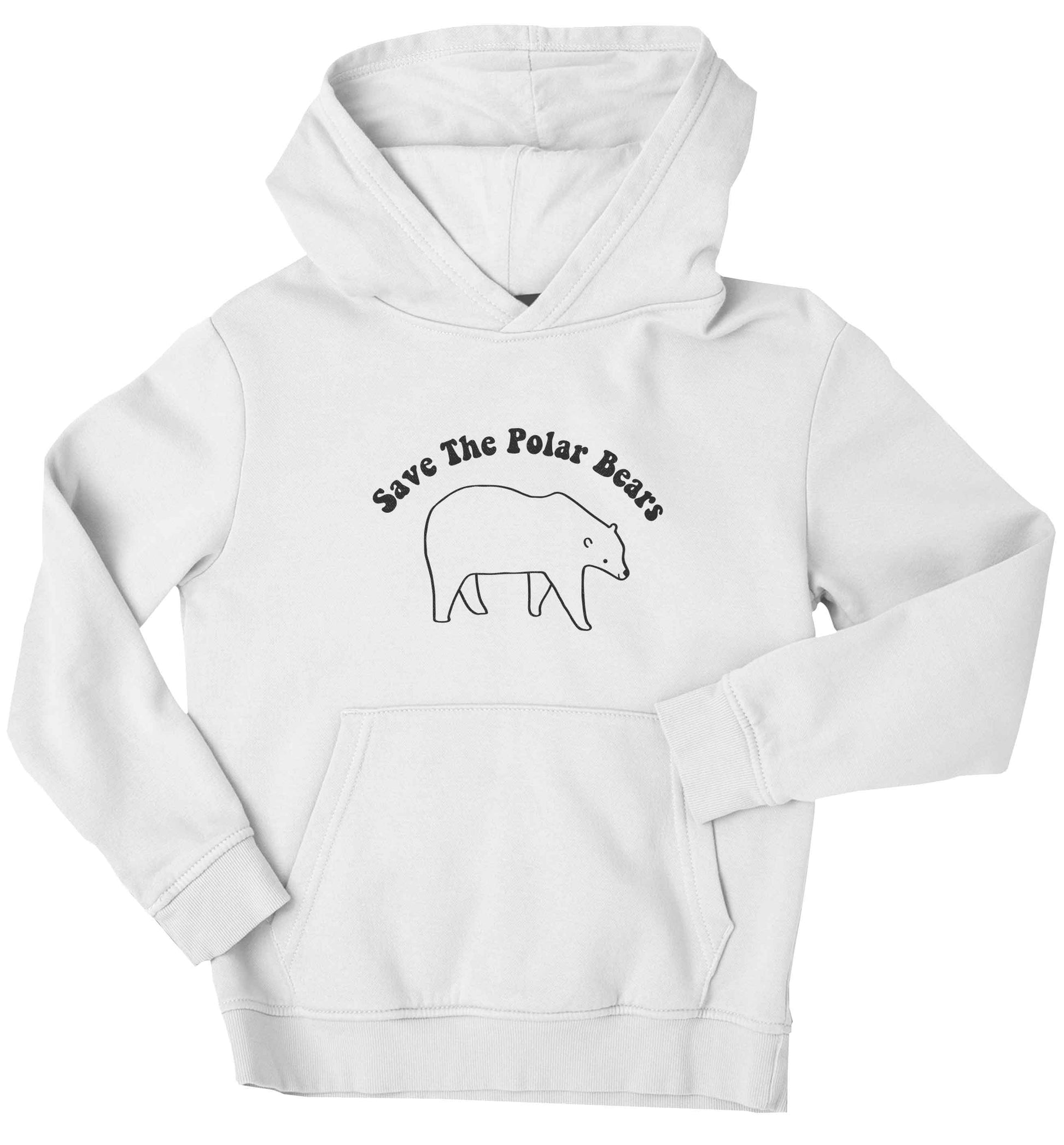 Save The Polar Bears children's white hoodie 12-13 Years