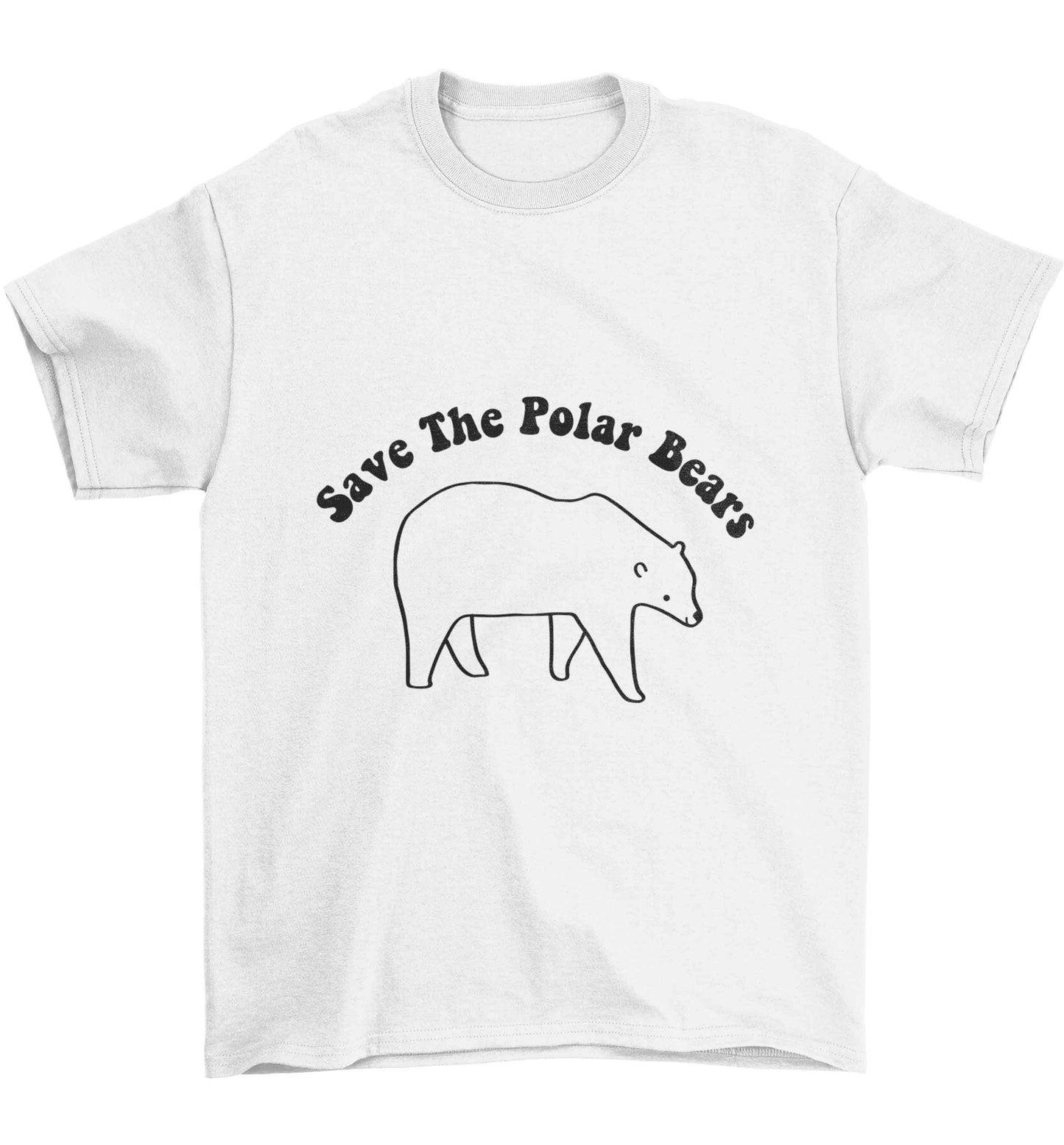 Save The Polar Bears Children's white Tshirt 12-13 Years