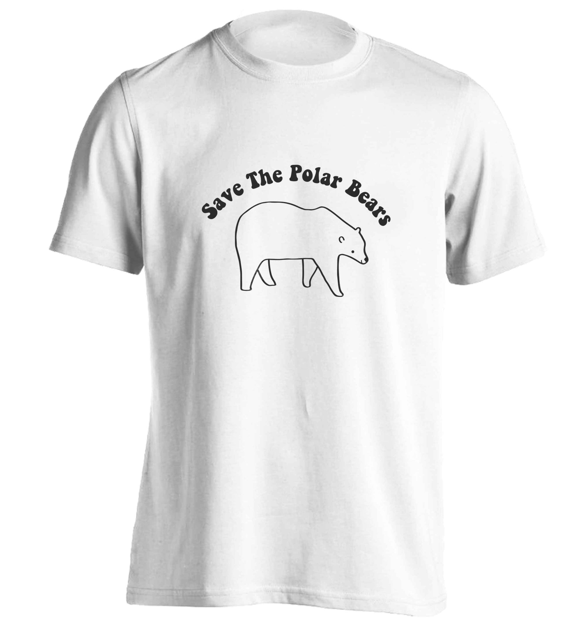 Save The Polar Bears adults unisex white Tshirt 2XL