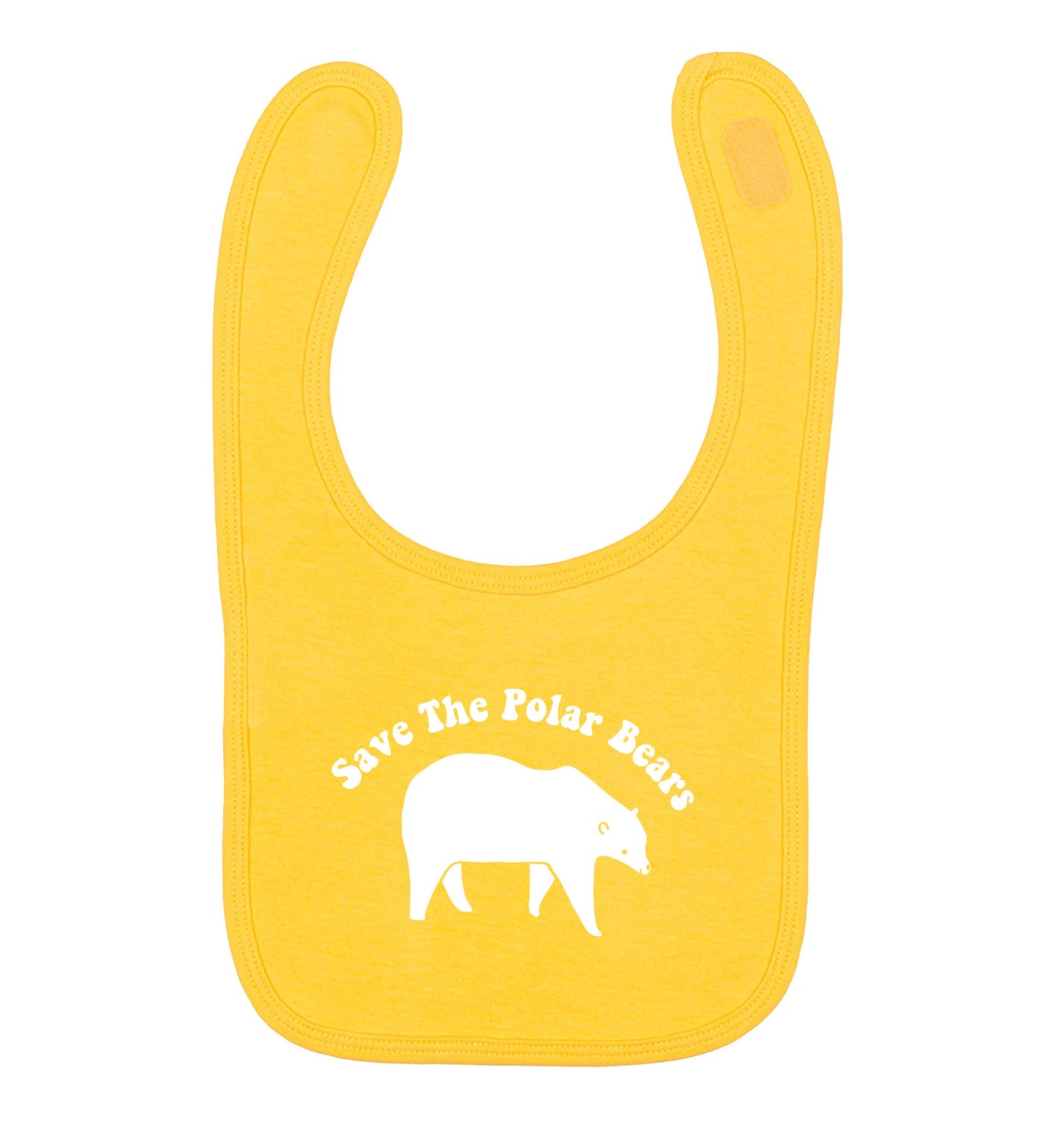 Save The Polar Bears yellow baby bib